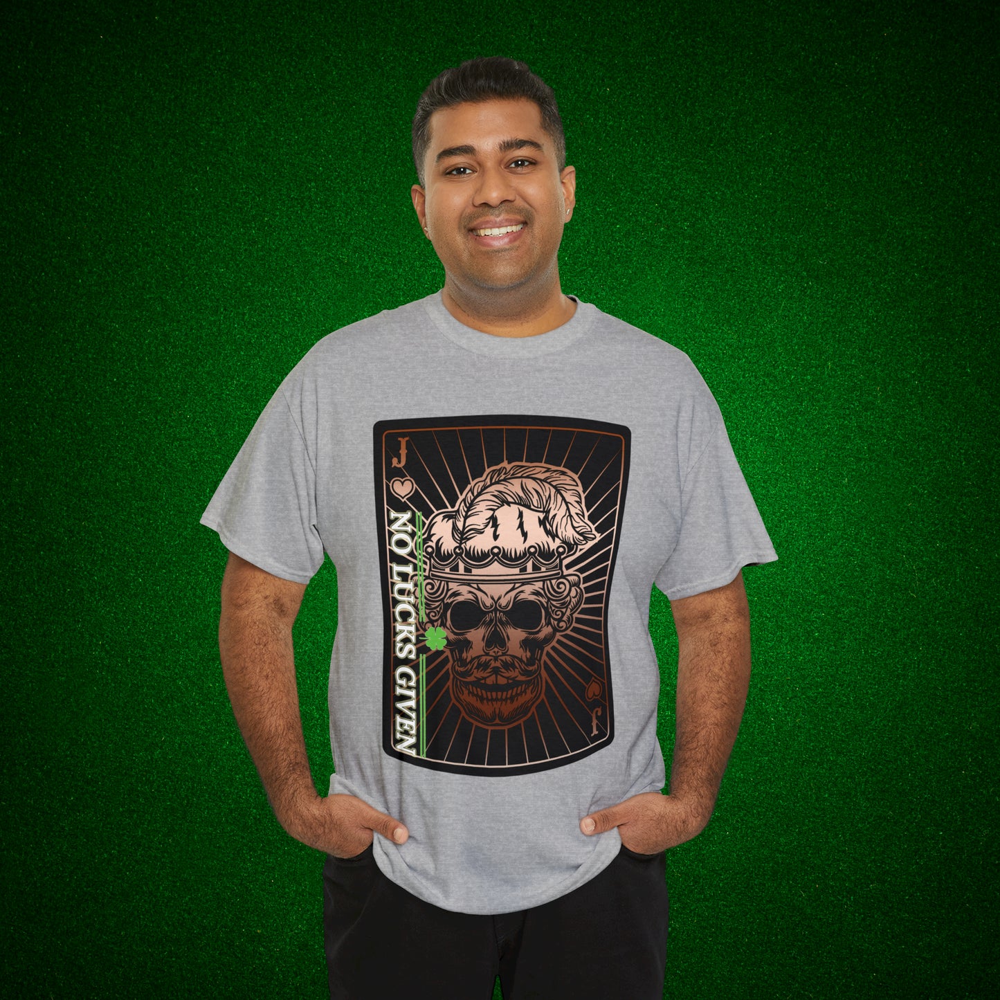 No Lucks Given Angry Jack of Hearts Copper Poker T-Shirt Must have Good Luck All-in