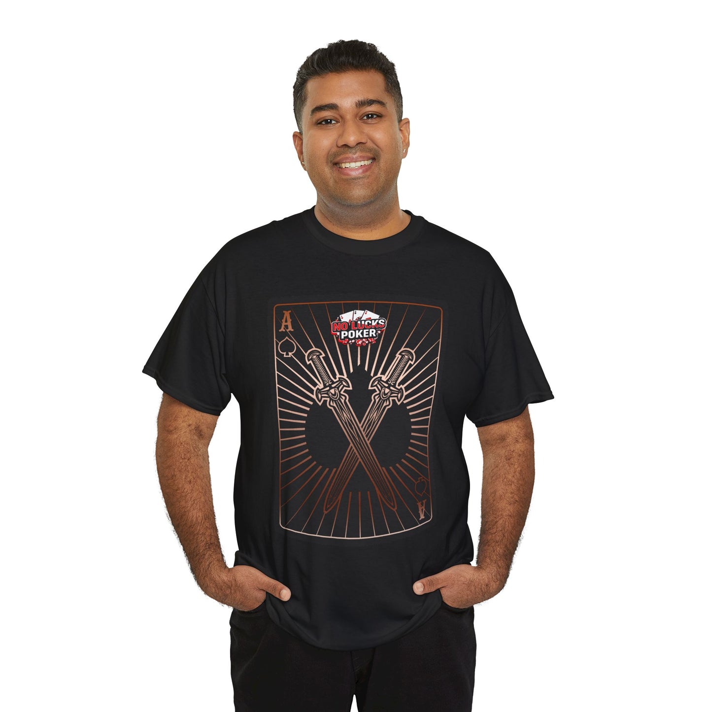No Lucks Given – Ace of Spades & Crossed Swords Poker T-Shirt (Copper Edition)