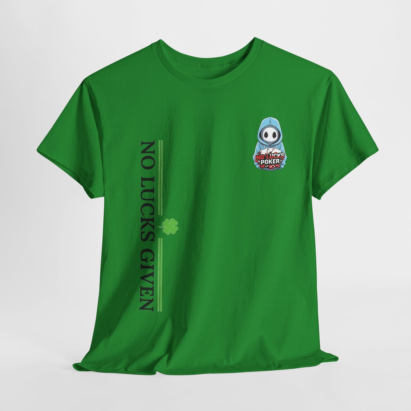 No Lucks Given – Ghost Logo Poker T-Shirt | Stealth Blackout Style