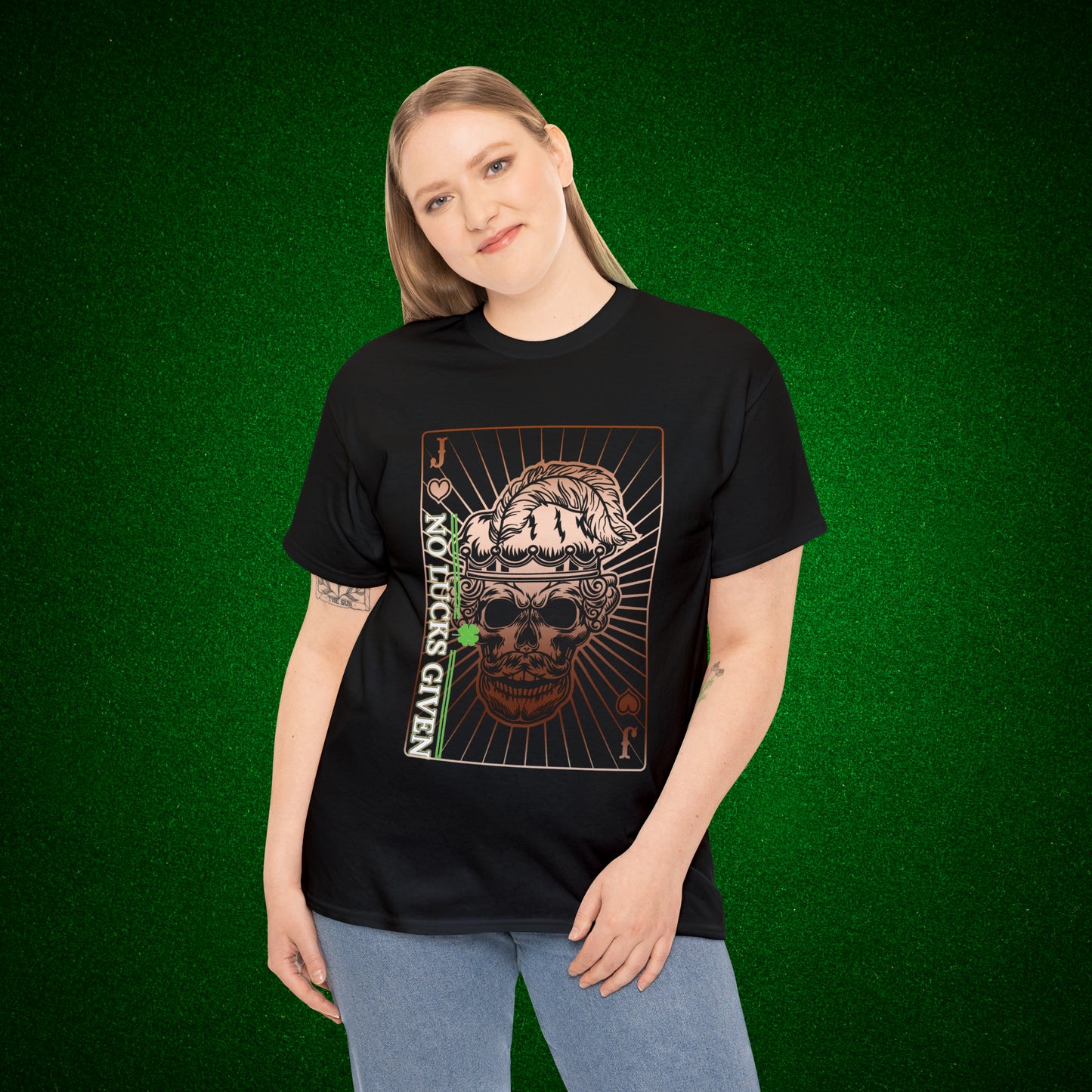 No Lucks Given Angry Jack of Hearts Copper Poker T-Shirt Must have Good Luck All-in