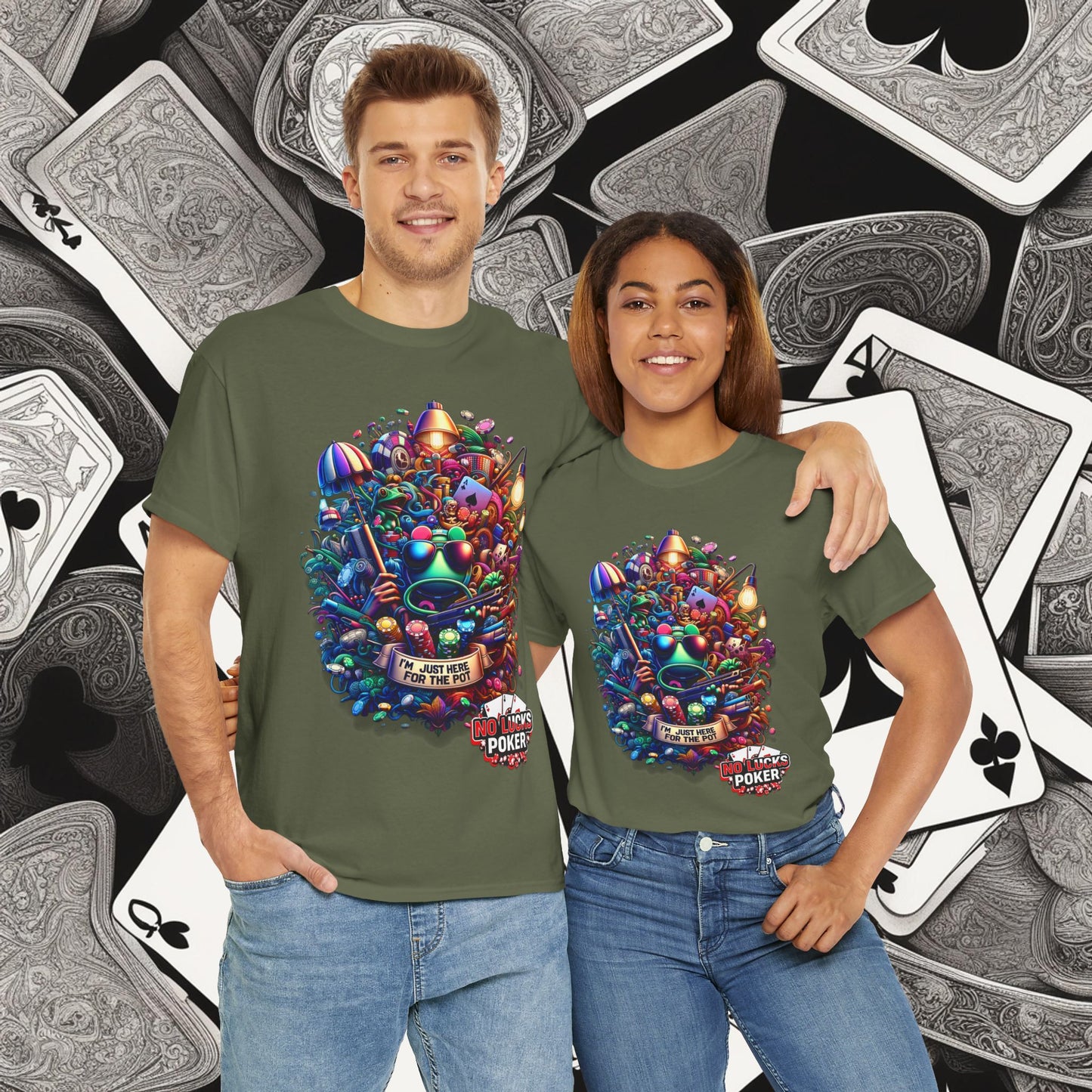 I'm Just here for the Pot unisex heavy cotton tee Poker Apparel