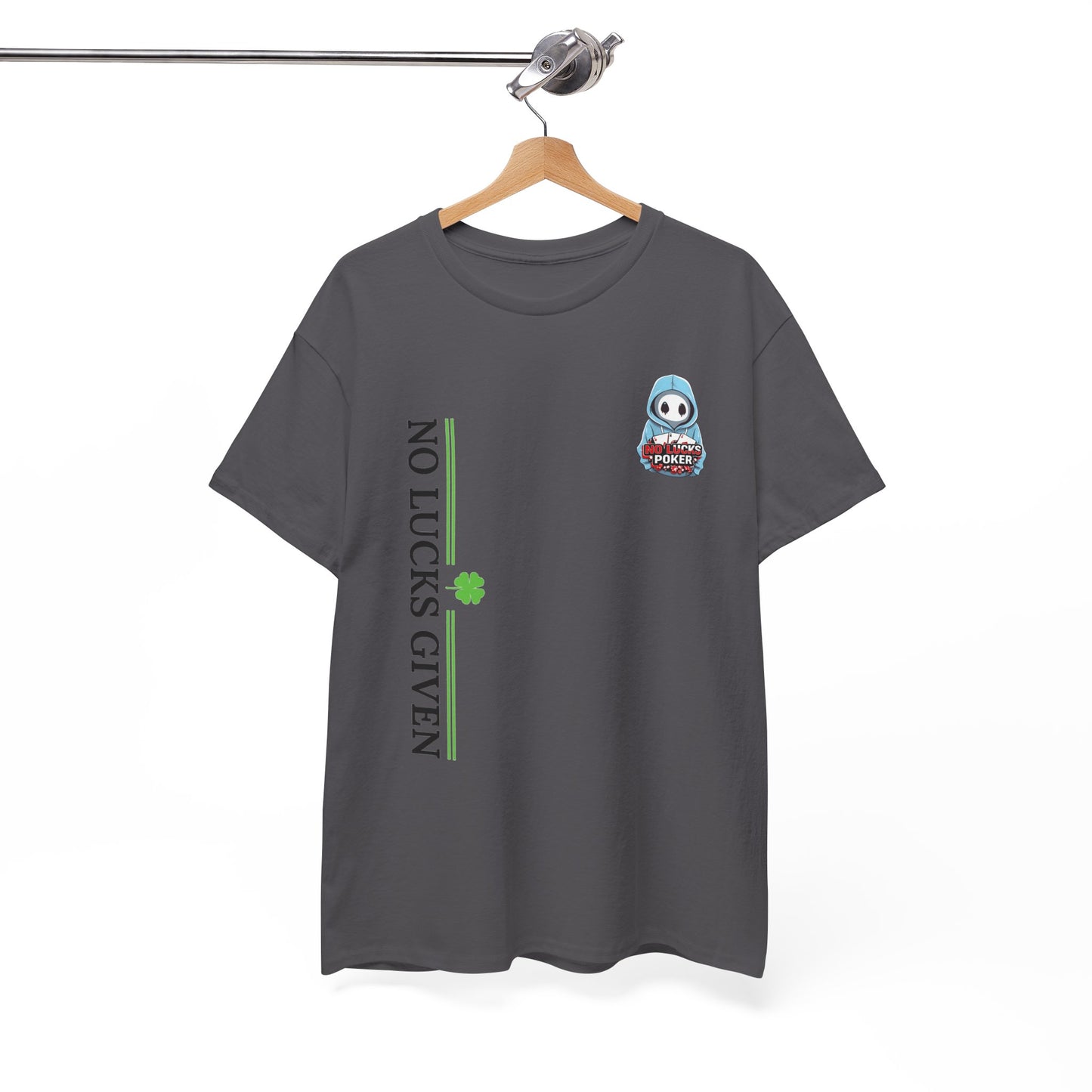 No Lucks Given – Ghost Logo Poker T-Shirt | Stealth Blackout Style