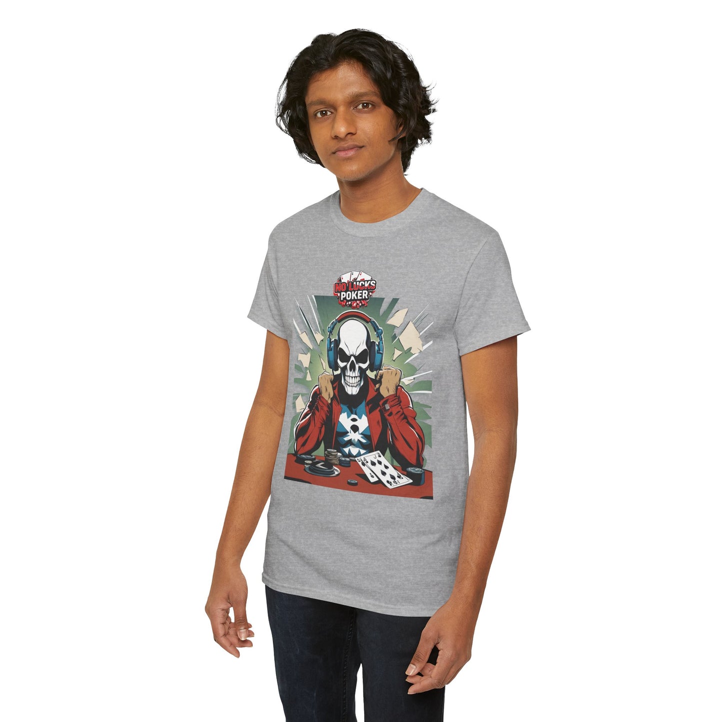 No Lucks Given – Poker Skull w/ Headphones Tee (Hero/Villain Edition)