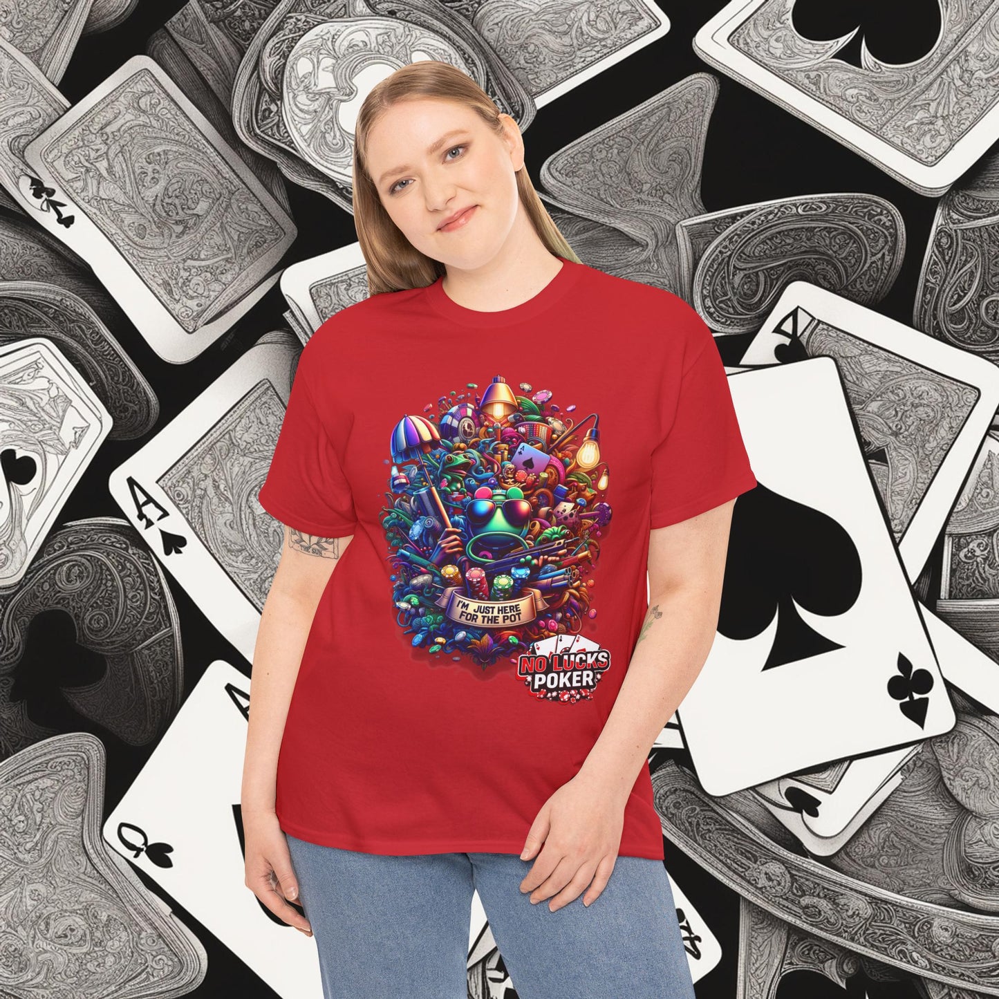 I'm Just here for the Pot unisex heavy cotton tee Poker Apparel