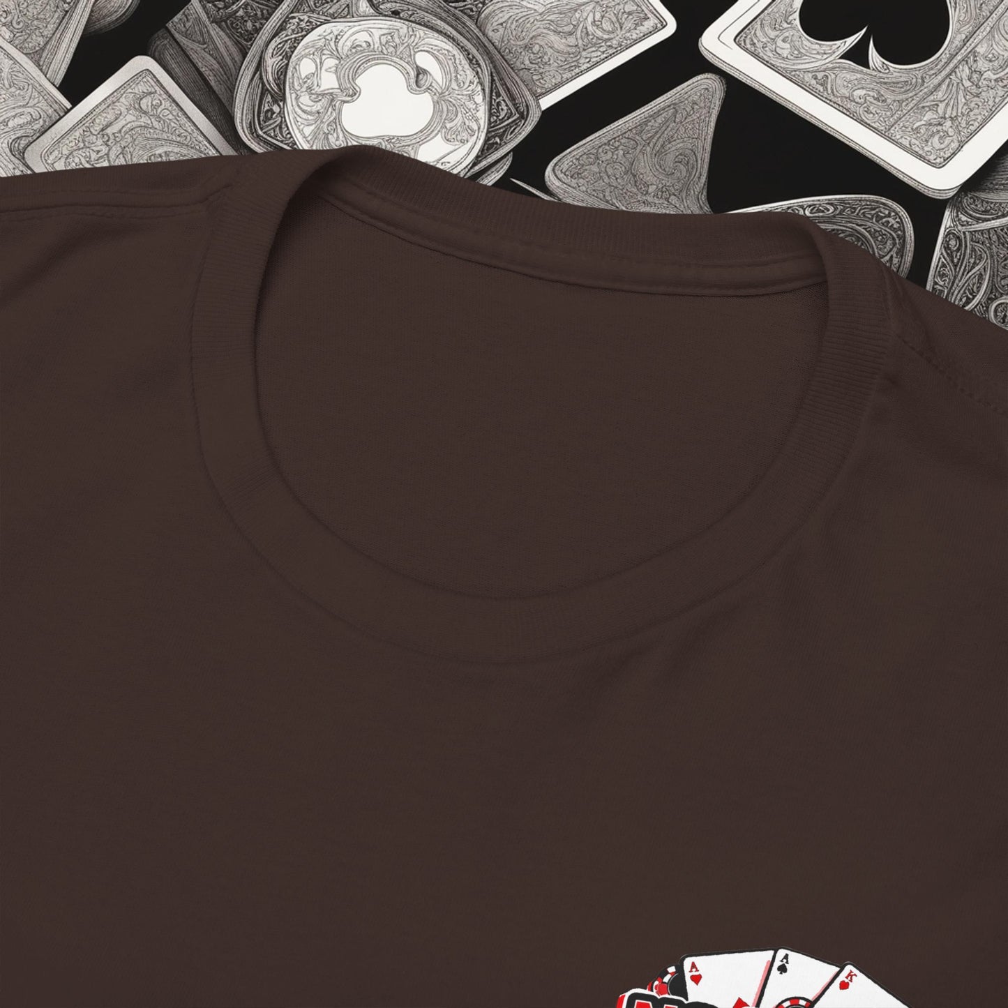 Poker Player with Skull at Poker Table 0 Lucks Given Unisex heavy cotton tee Poker Apparel