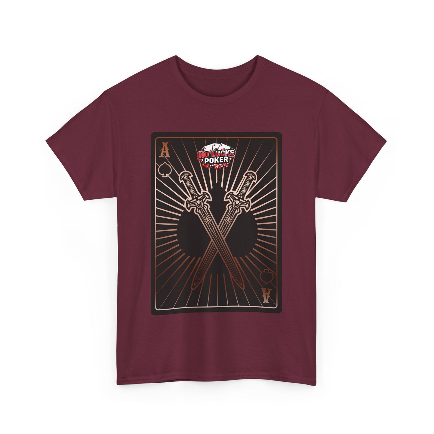 No Lucks Given – Ace of Spades & Crossed Swords Poker T-Shirt (Copper Edition)