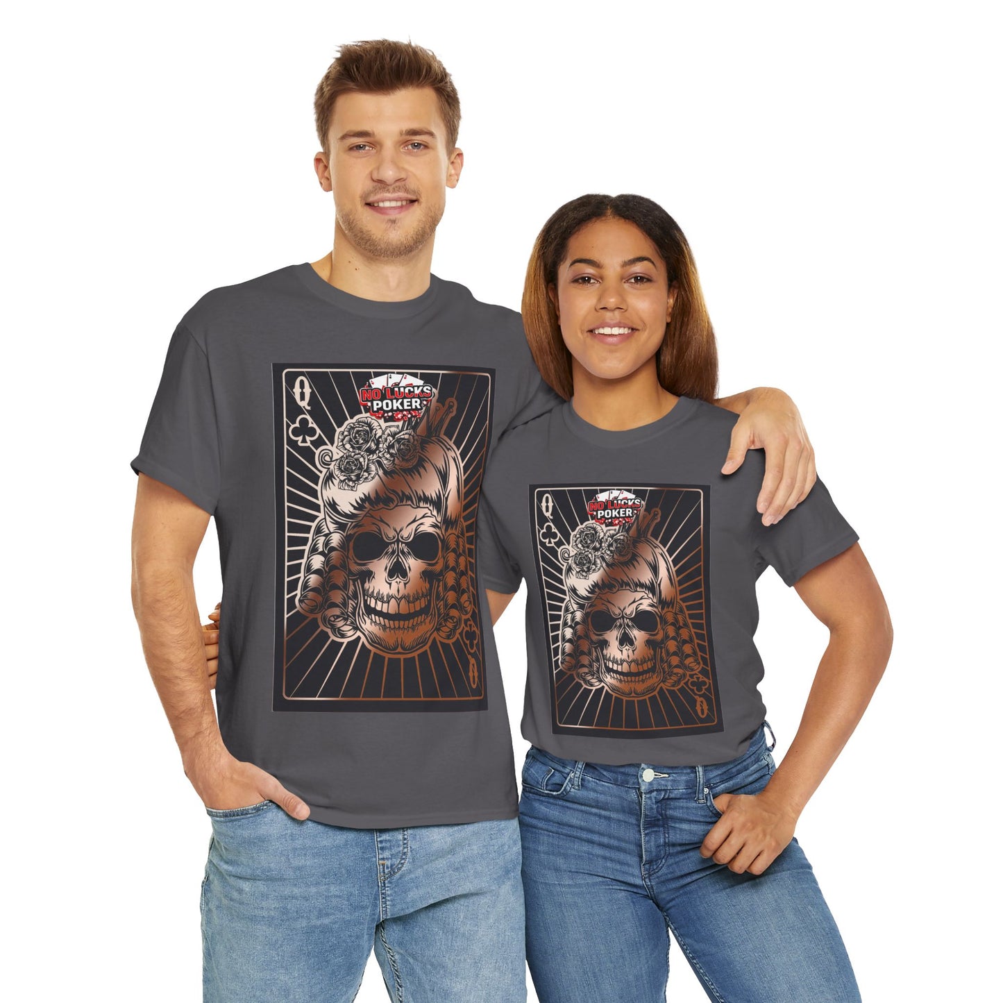 No Lucks Given Angry Queen of Clubs Copper Poker T-Shirt Must have Good Luck All-in