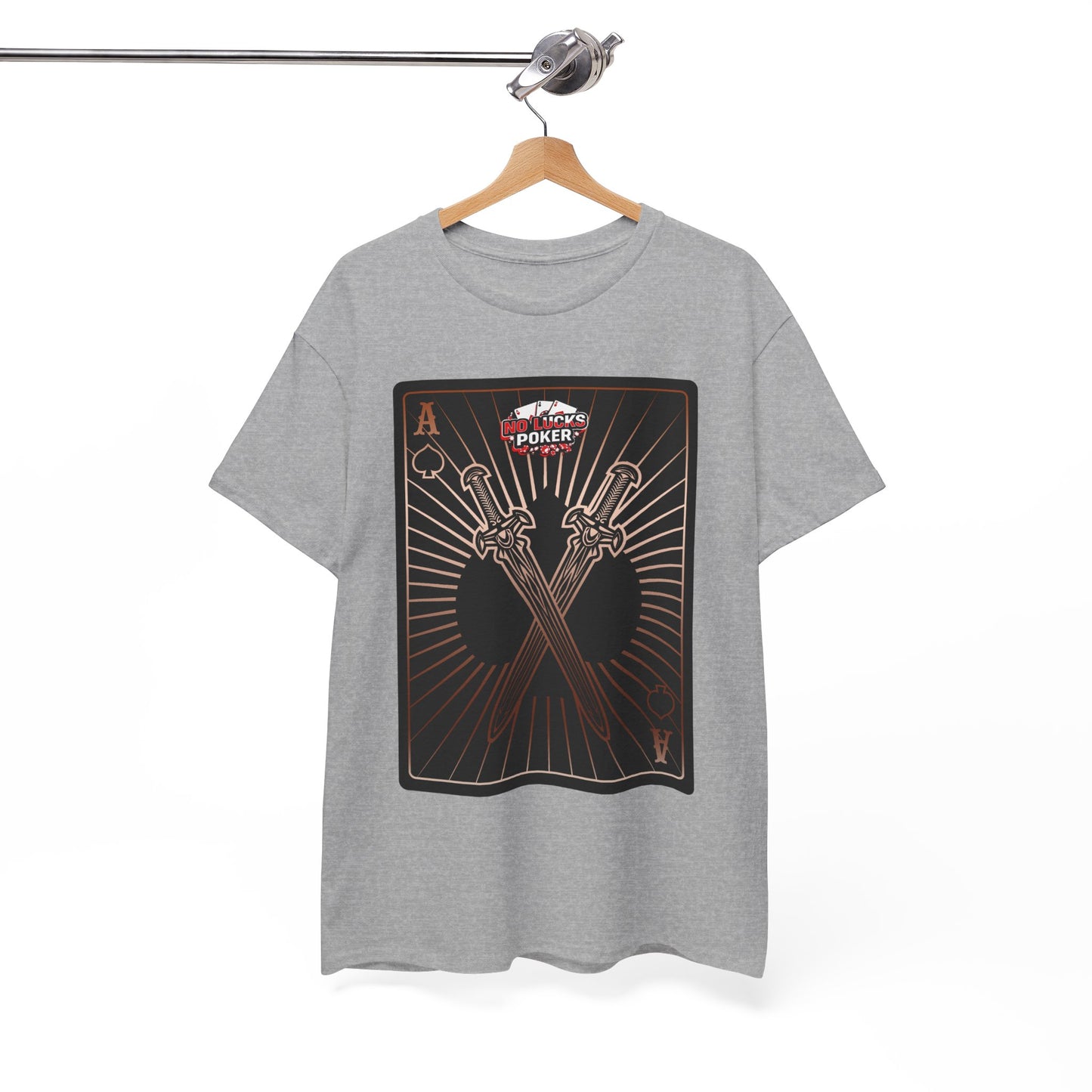 No Lucks Given – Ace of Spades & Crossed Swords Poker T-Shirt (Copper Edition)