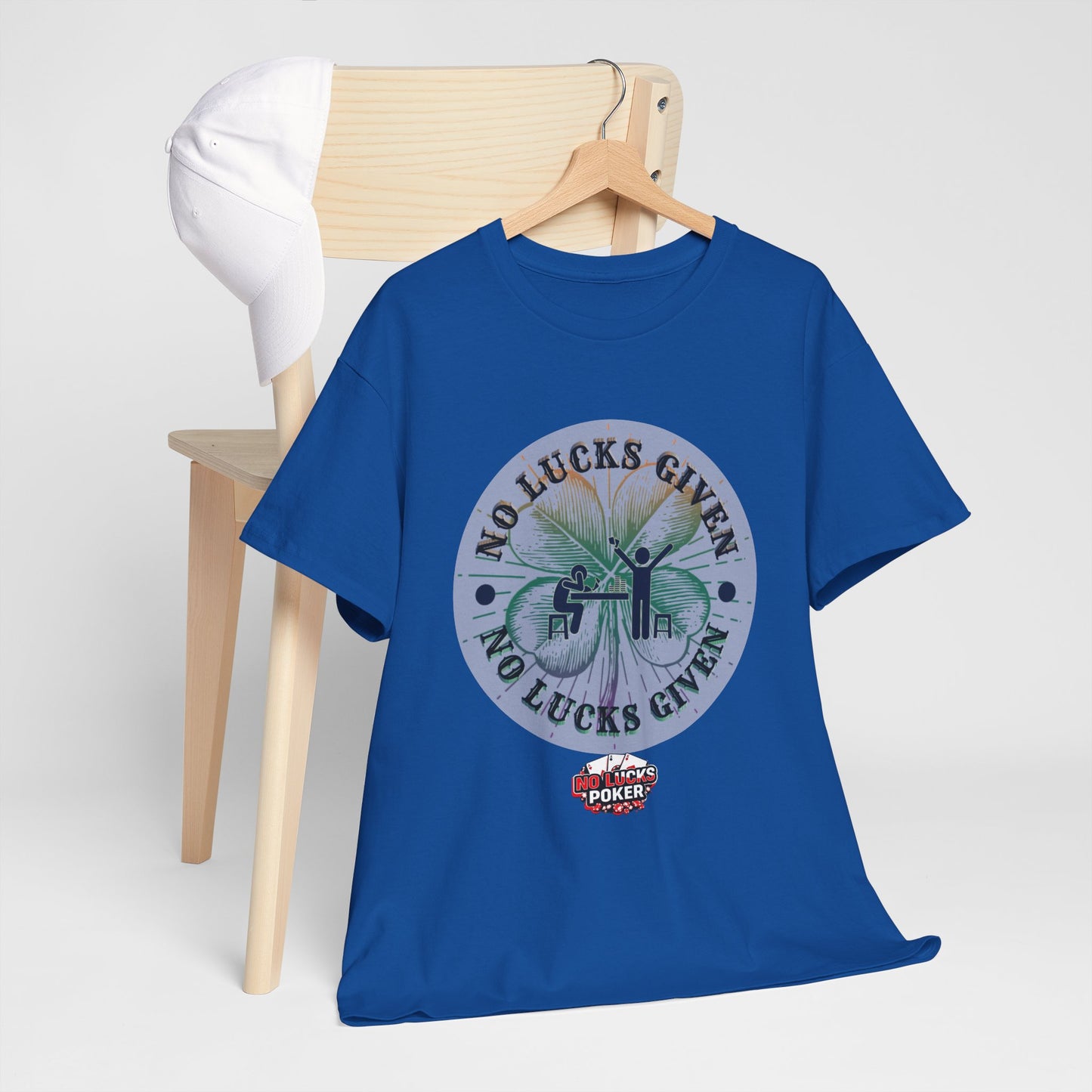 No Lucks Given – Large Clover Poker T-Shirt | Skill Over Luck