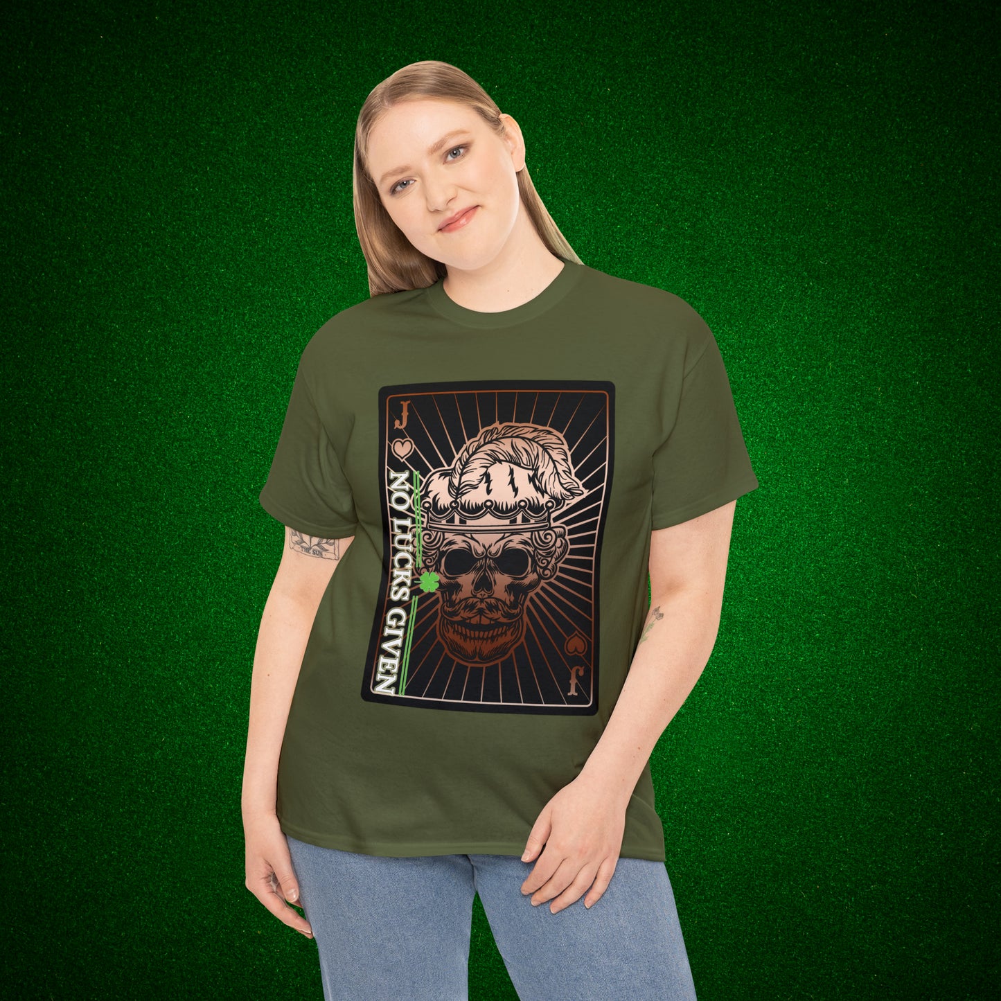 No Lucks Given Angry Jack of Hearts Copper Poker T-Shirt Must have Good Luck All-in