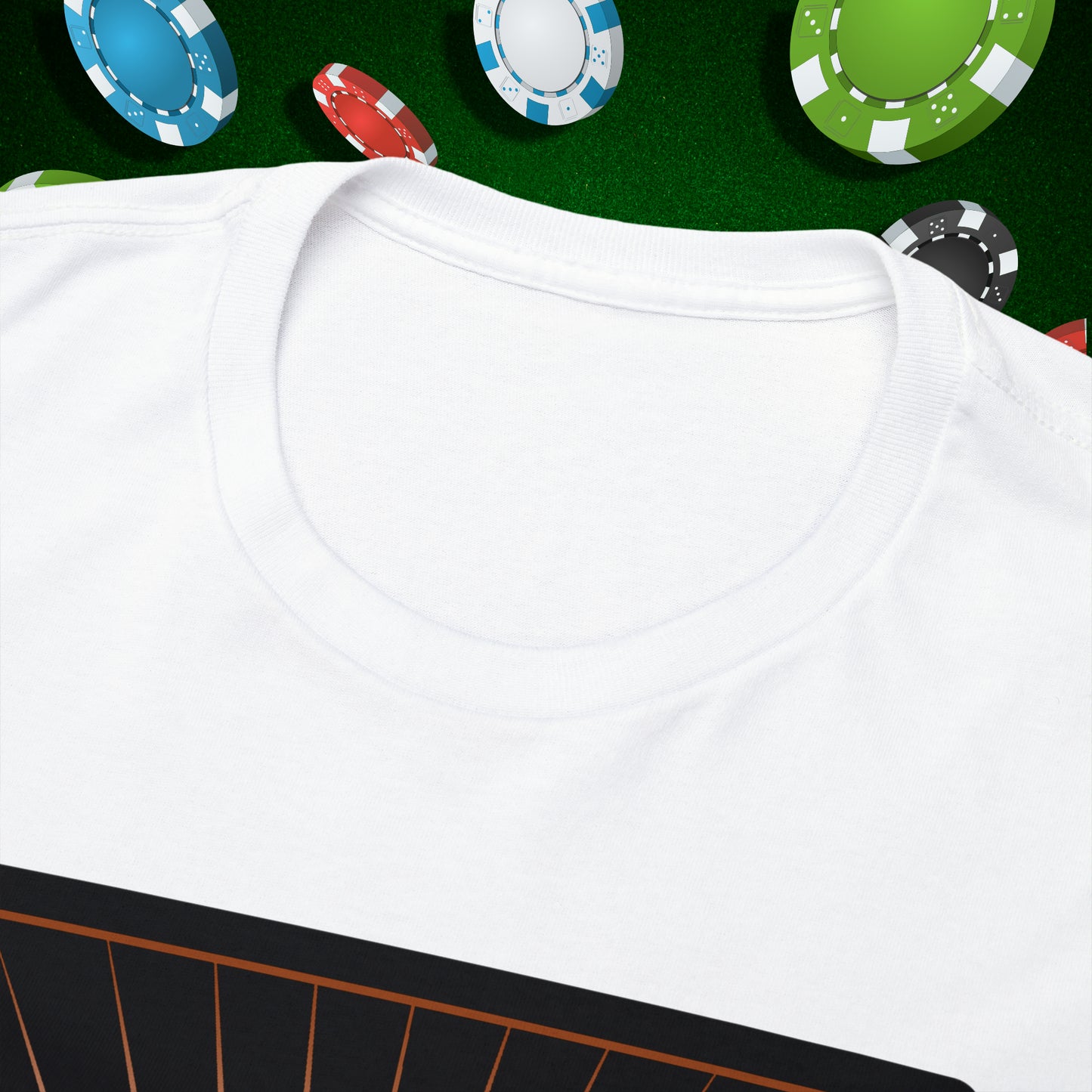 No Lucks Given Jack Skull in Crown of Diamonds Copper Poker T-Shirt Must have Good Luck All-in