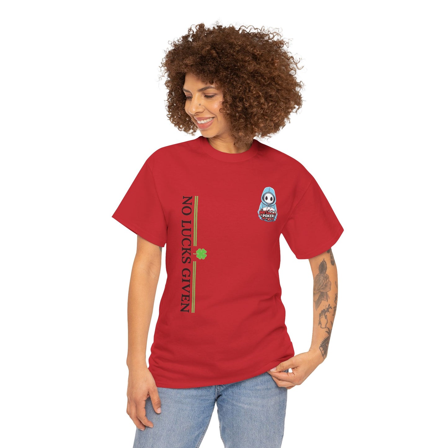 No Lucks Given – Ghost Logo Poker T-Shirt | Stealth Blackout Style