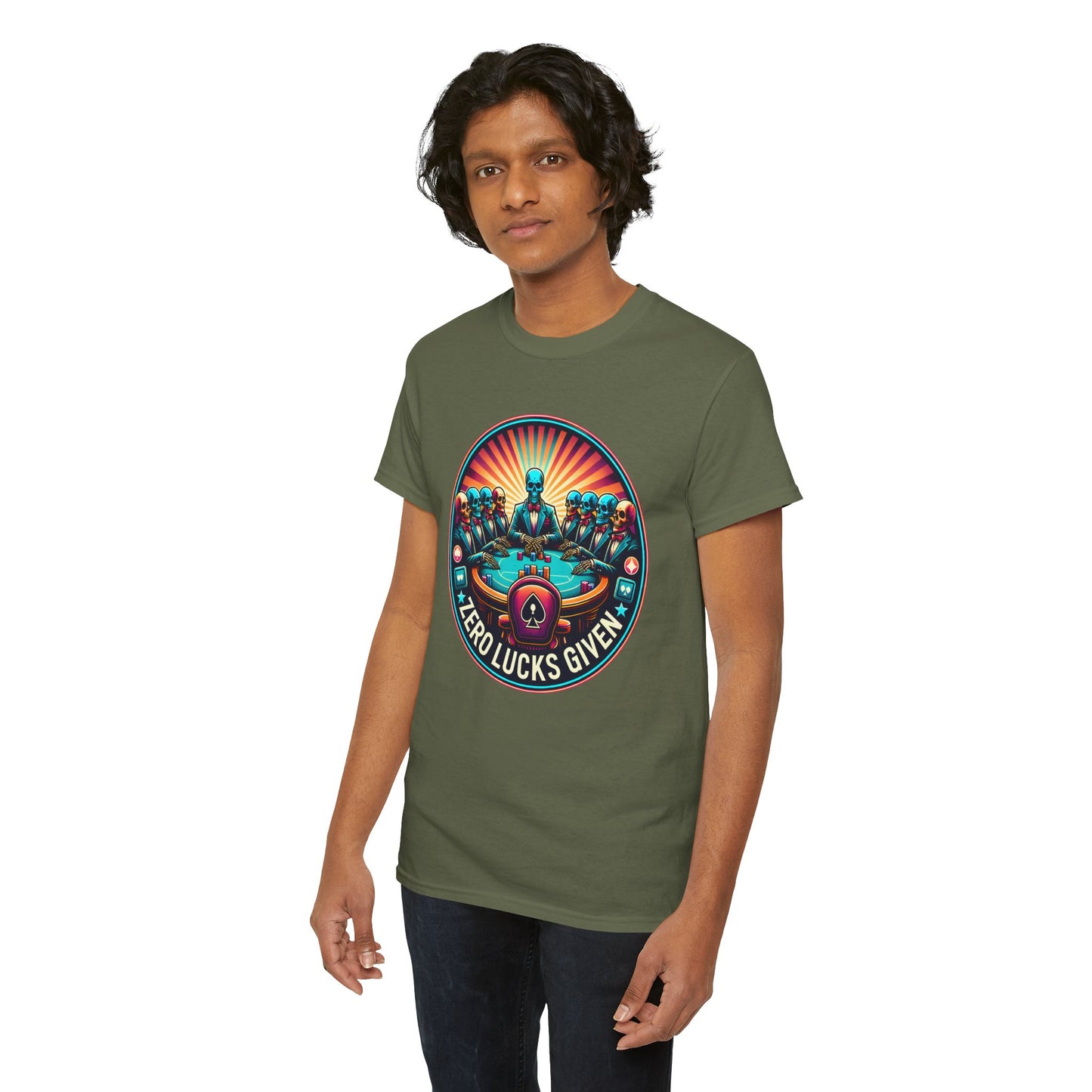 Zero Lucks Given unisex heavy cotton tee Poker Apparel