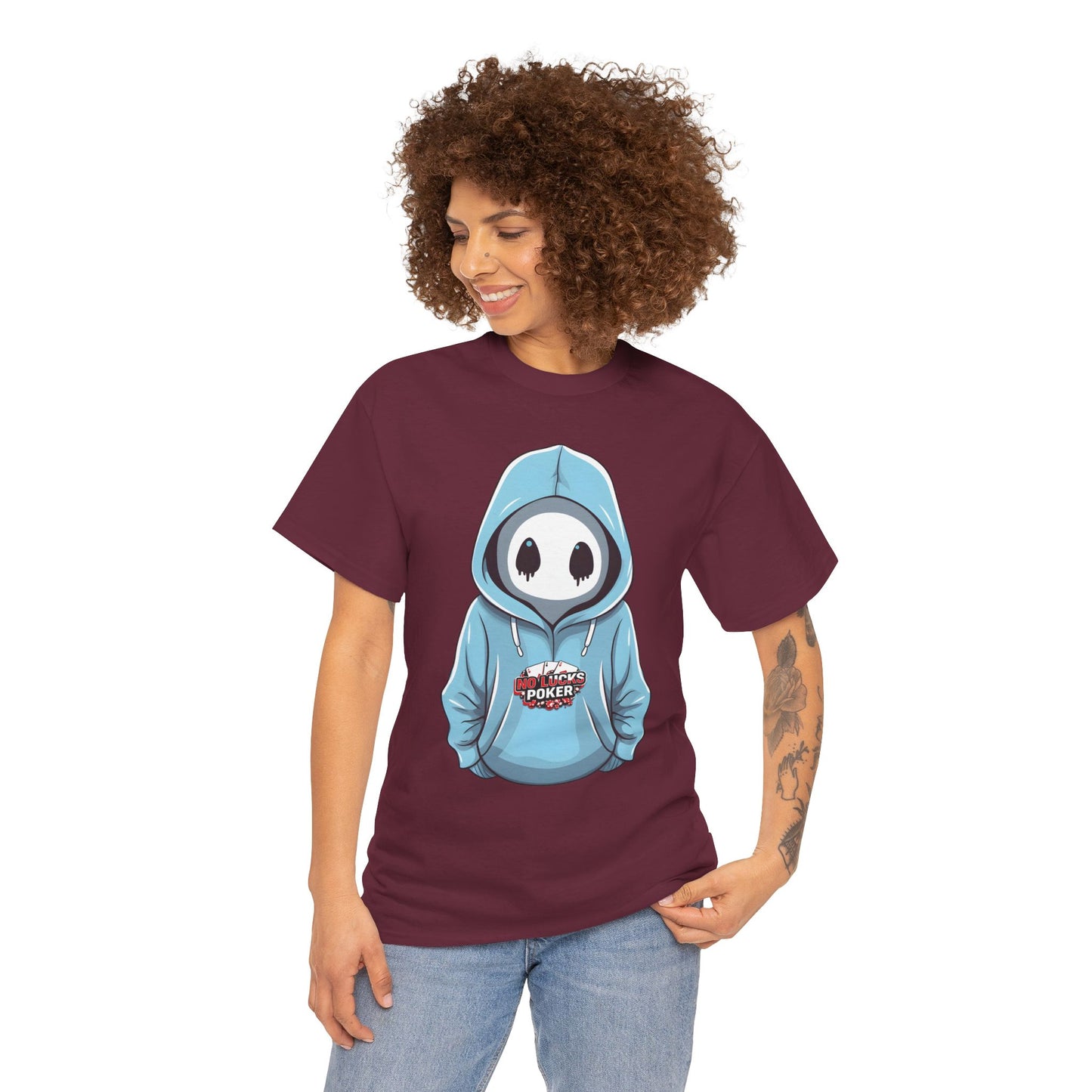 No Lucks Given – Mysterious Hoodie Player Poker Tee