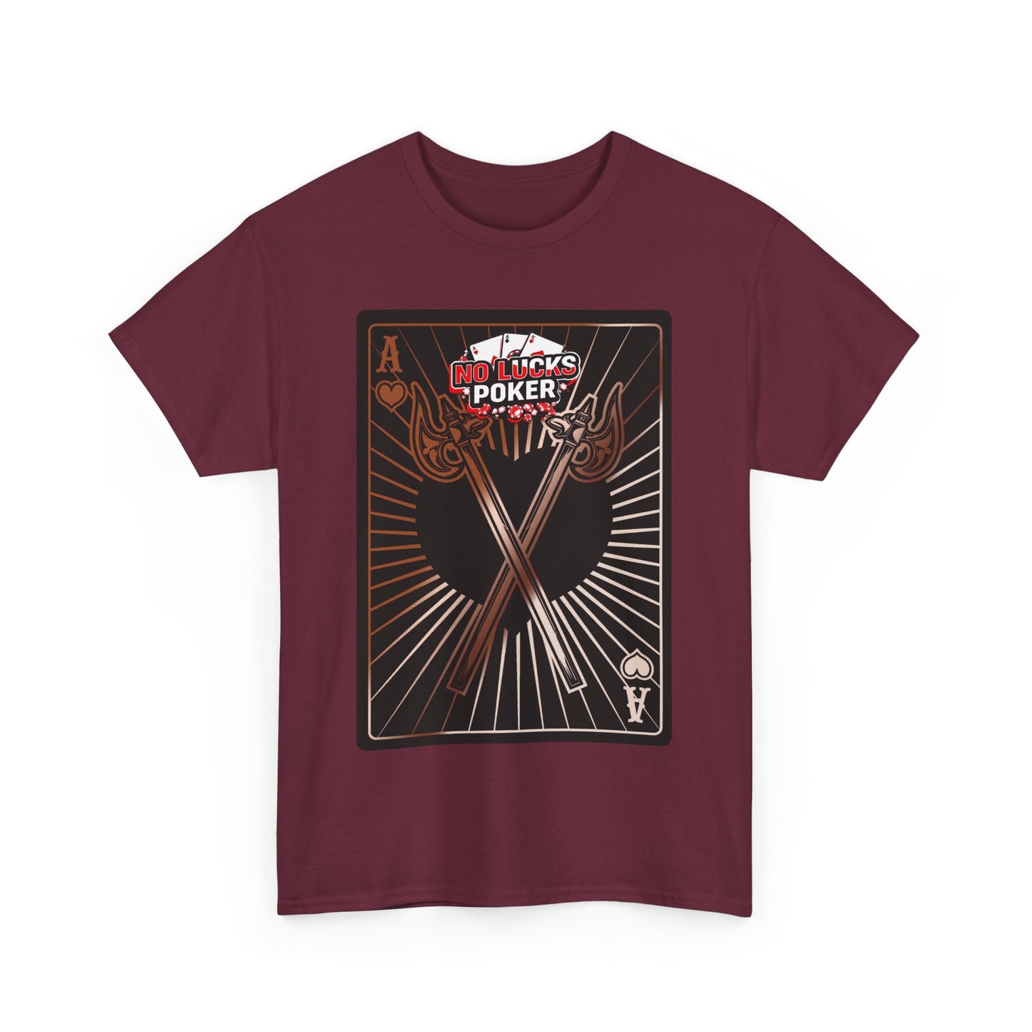 No Lucks Given: Ace of Hearts & Axes – Poker T-Shirt