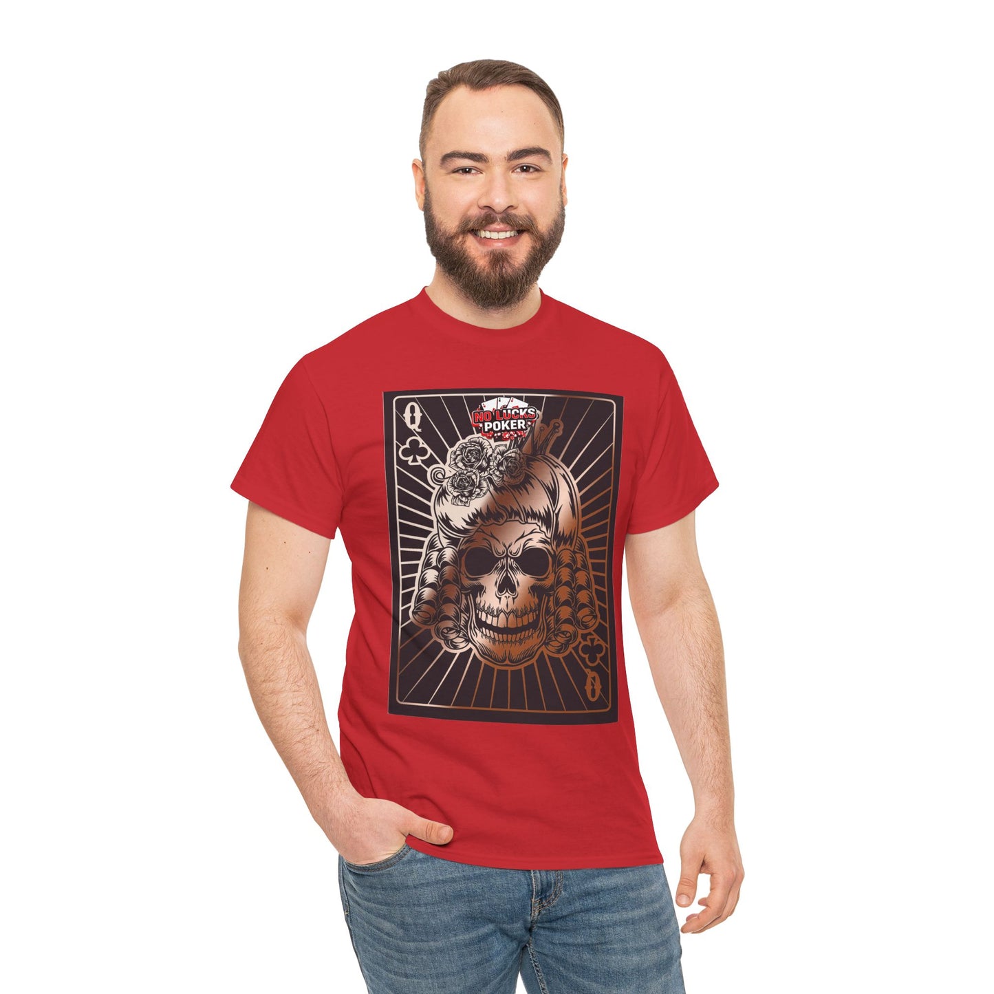No Lucks Given Angry Queen of Clubs Copper Poker T-Shirt Must have Good Luck All-in