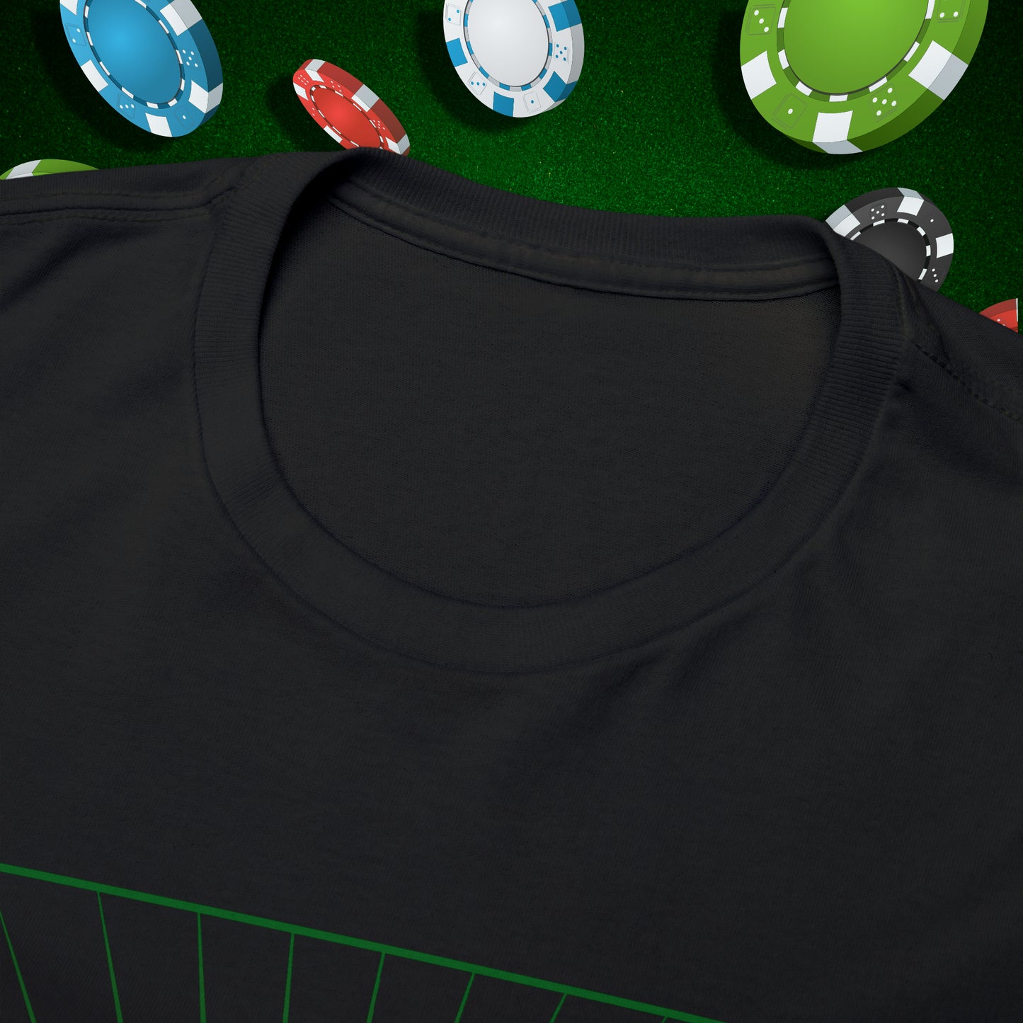 No Lucks Given Jack Skull in Crown of Spades Green Red Poker T-Shirt Must have Good Luck All-in
