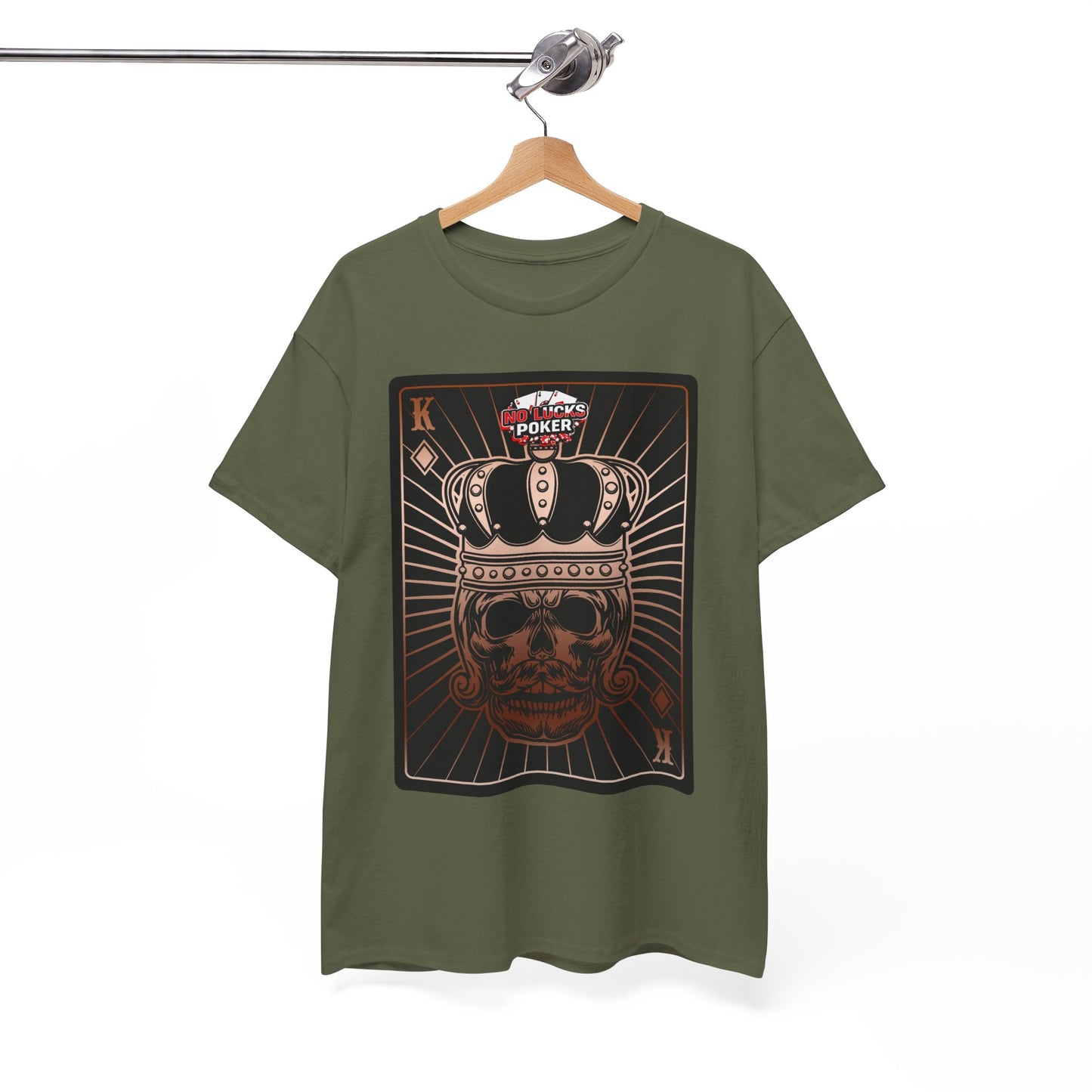 No Lucks Given Royal Skull King of Diamonds Copper Poker T-Shirt Must have Good Luck All-in