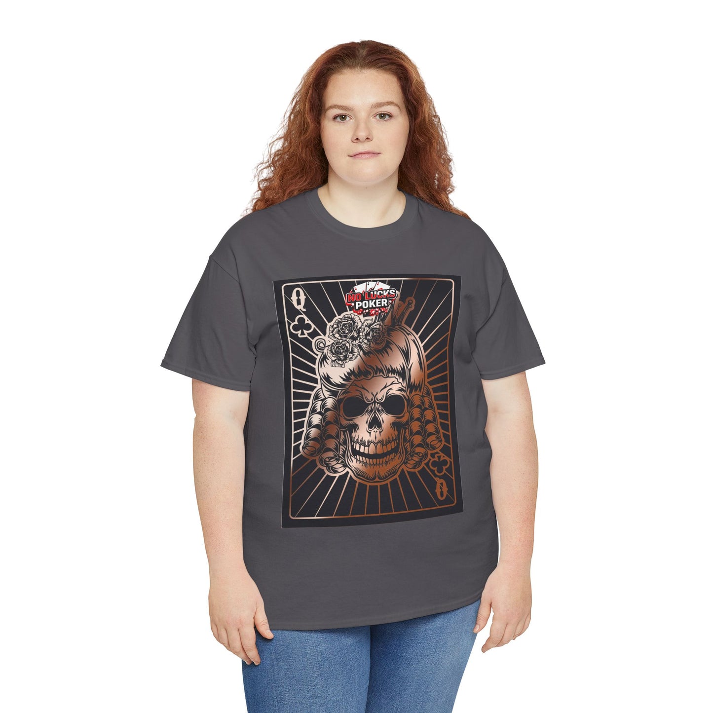 No Lucks Given Angry Queen of Clubs Copper Poker T-Shirt Must have Good Luck All-in