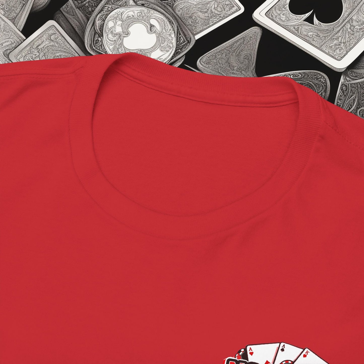 Poker Player with Skull at Poker Table 0 Lucks Given Unisex heavy cotton tee Poker Apparel