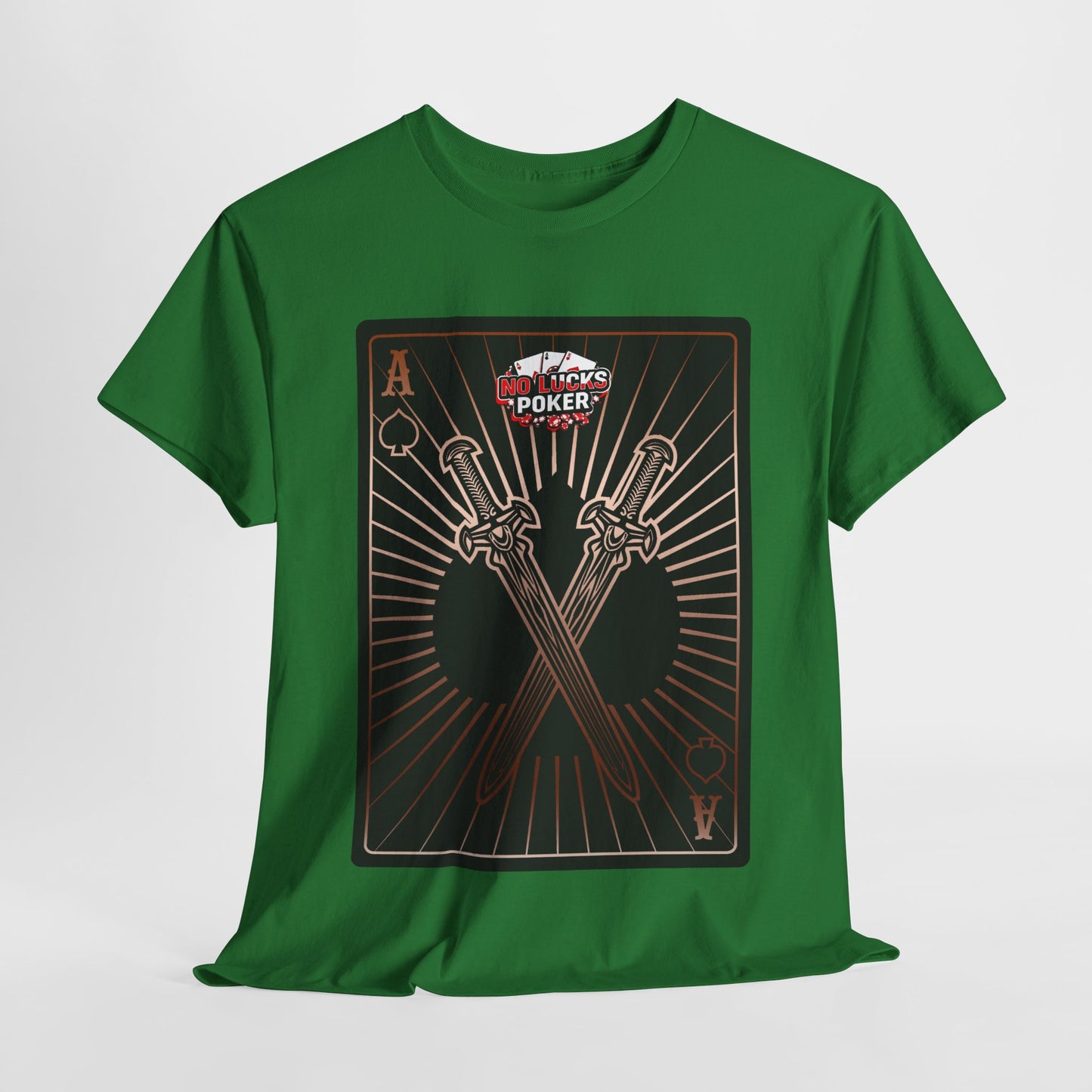 No Lucks Given – Ace of Spades & Crossed Swords Poker T-Shirt (Copper Edition)