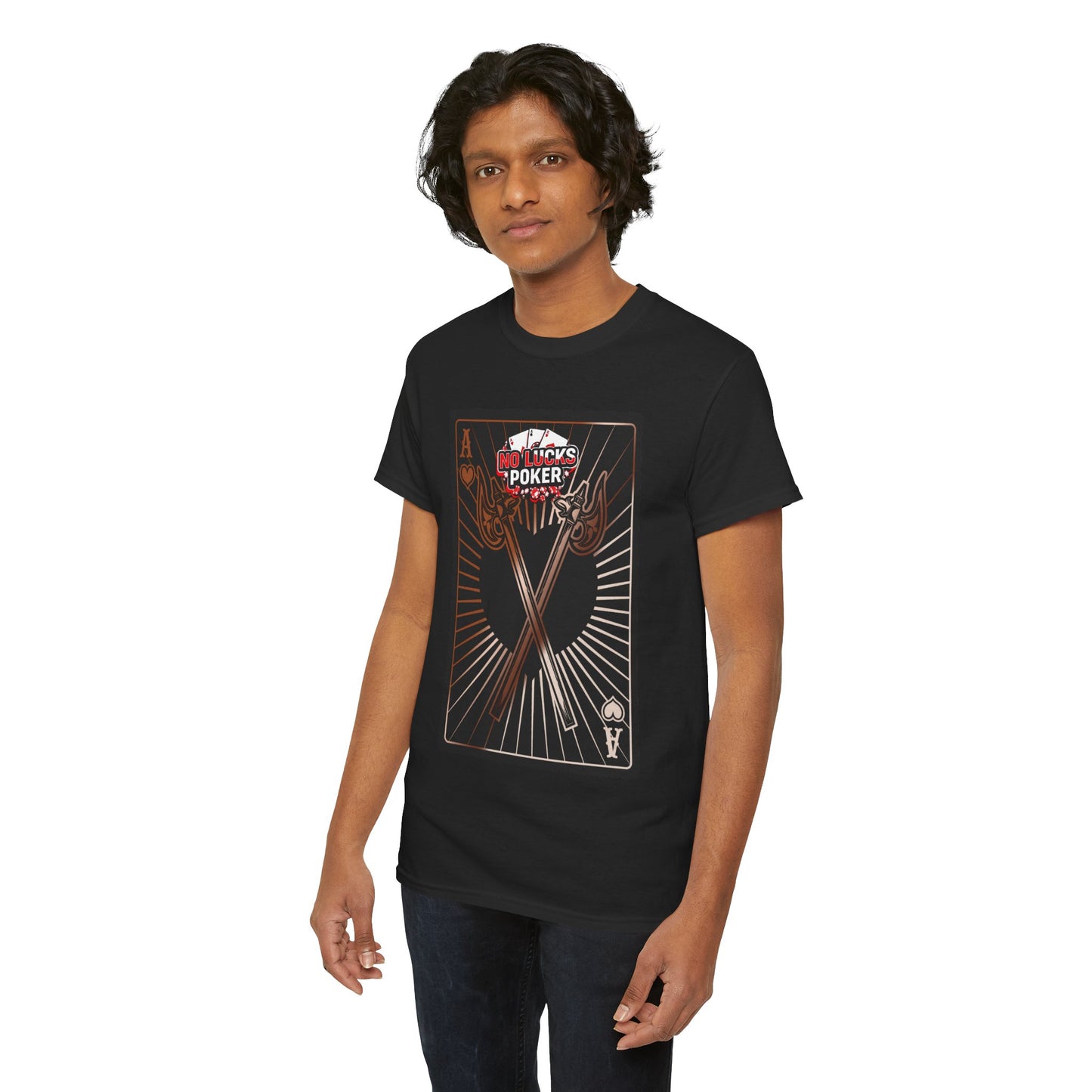 No Lucks Given: Ace of Hearts & Axes – Poker T-Shirt