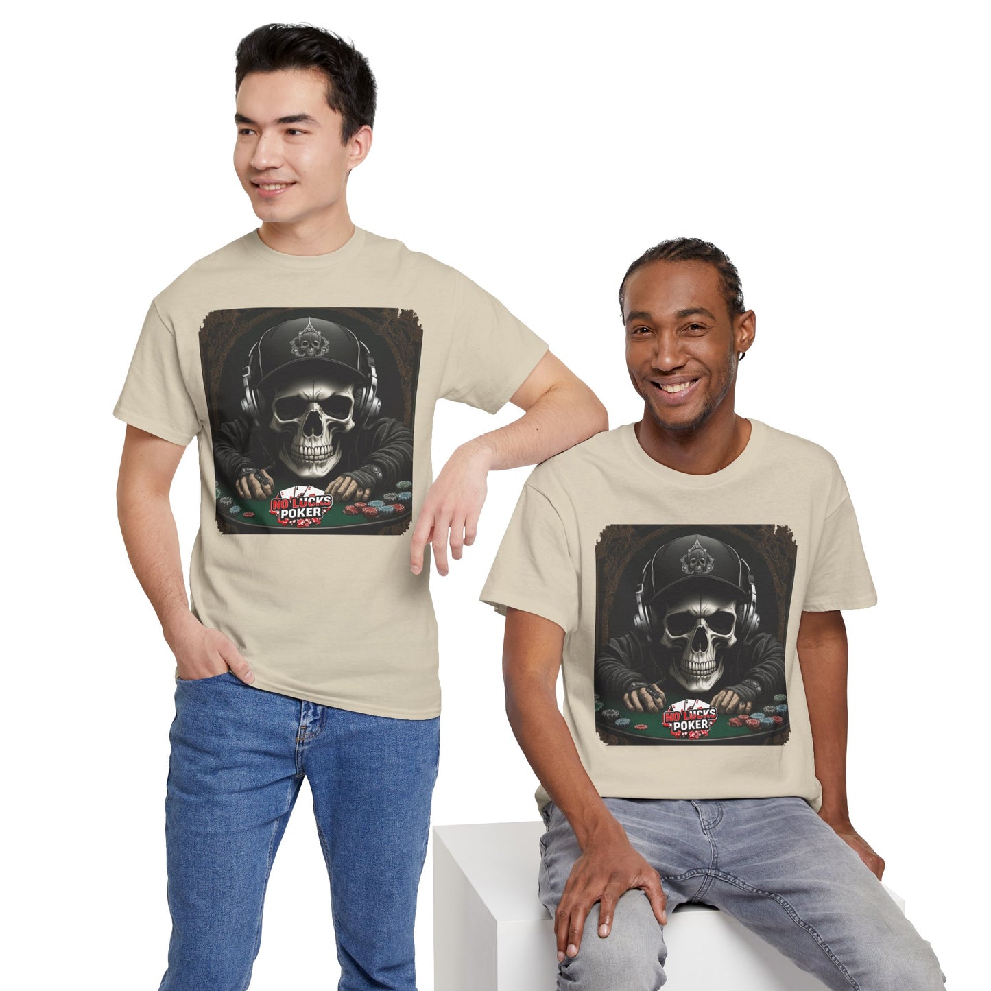 No Lucks Given – Hoodie Skull & Headphones Poker Tee