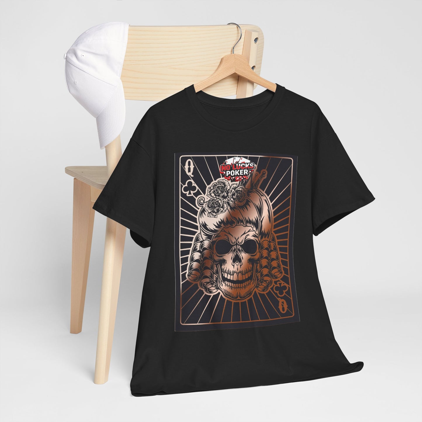 No Lucks Given Angry Queen of Clubs Copper Poker T-Shirt Must have Good Luck All-in