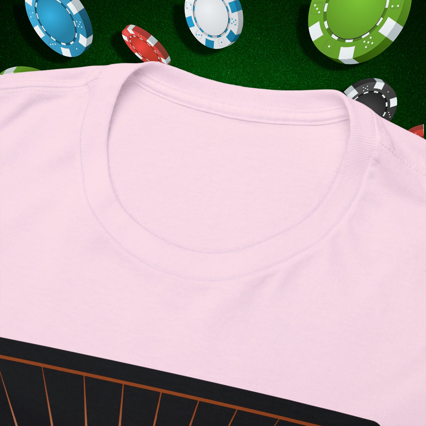No Lucks Given Jack Skull in Crown of Diamonds Copper Poker T-Shirt Must have Good Luck All-in