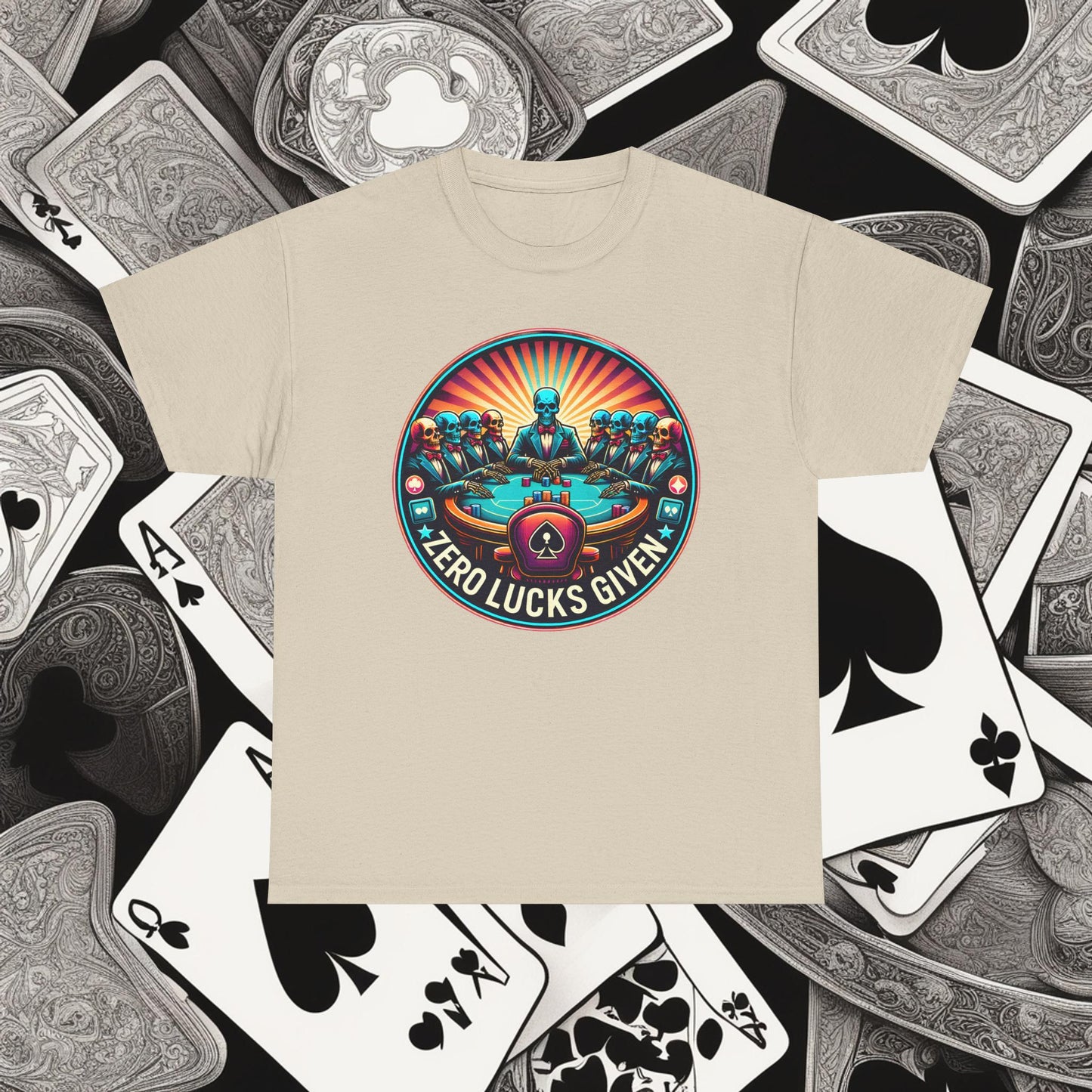 Zero Lucks Given unisex heavy cotton tee Poker Apparel
