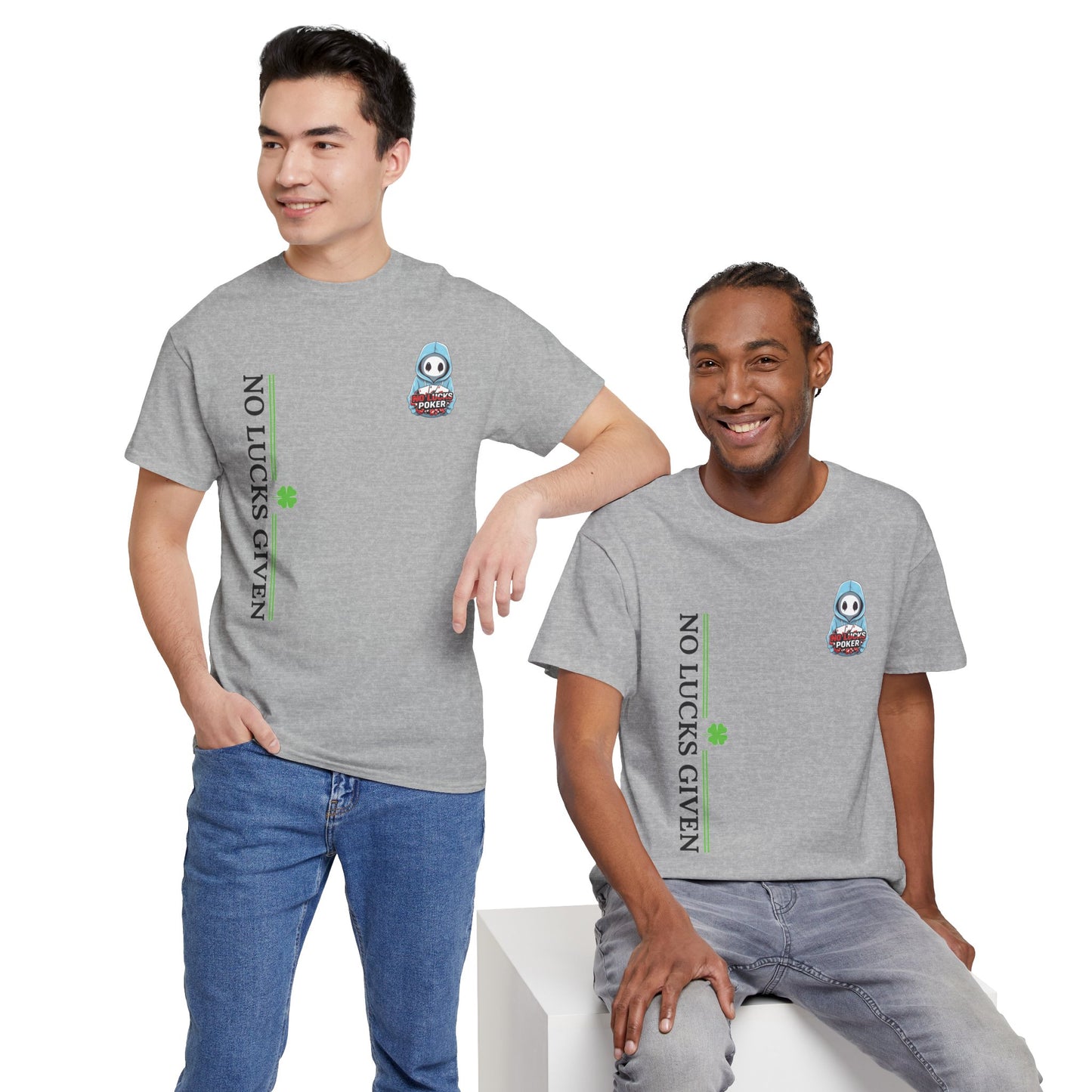 No Lucks Given – Ghost Logo Poker T-Shirt | Stealth Blackout Style
