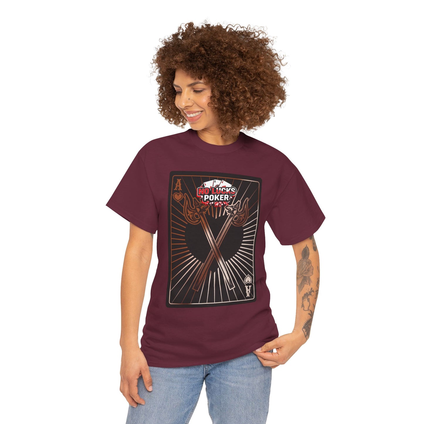 No Lucks Given: Ace of Hearts & Axes – Poker T-Shirt