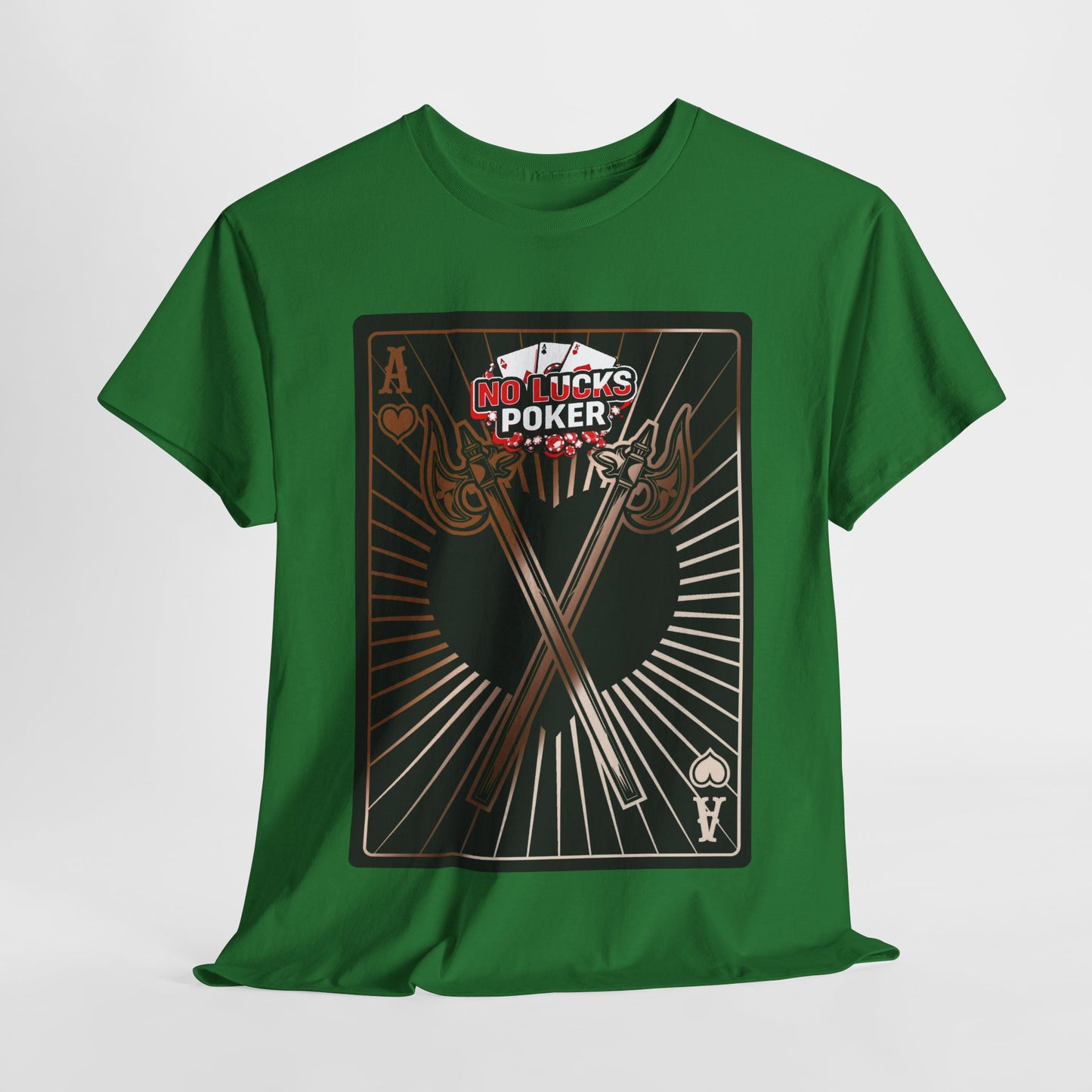 No Lucks Given: Ace of Hearts & Axes – Poker T-Shirt