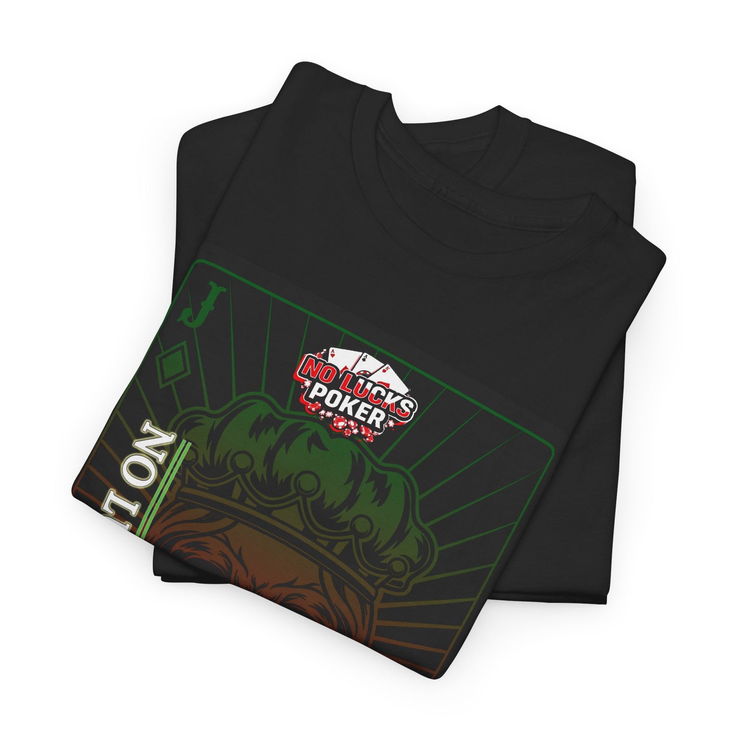 No Lucks Given – Jack Skull Crown Poker Tee (Green & Red Edition)