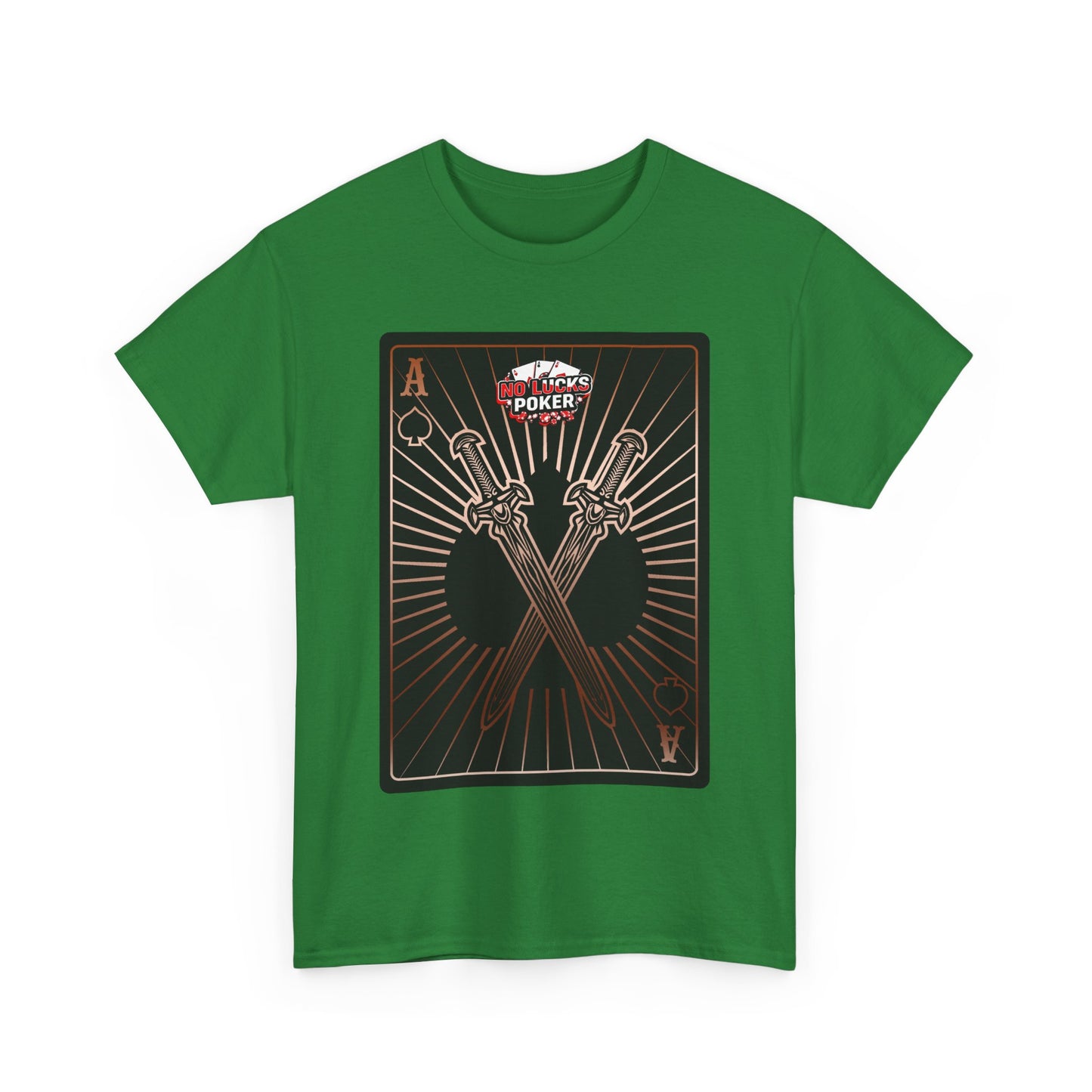 No Lucks Given – Ace of Spades & Crossed Swords Poker T-Shirt (Copper Edition)