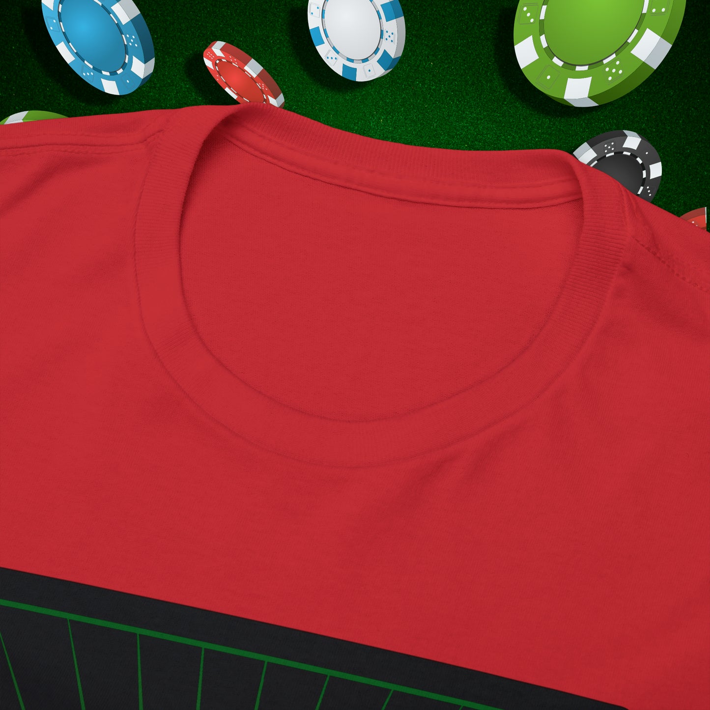 No Lucks Given Jack Skull in Crown of Spades Green Red Poker T-Shirt Must have Good Luck All-in