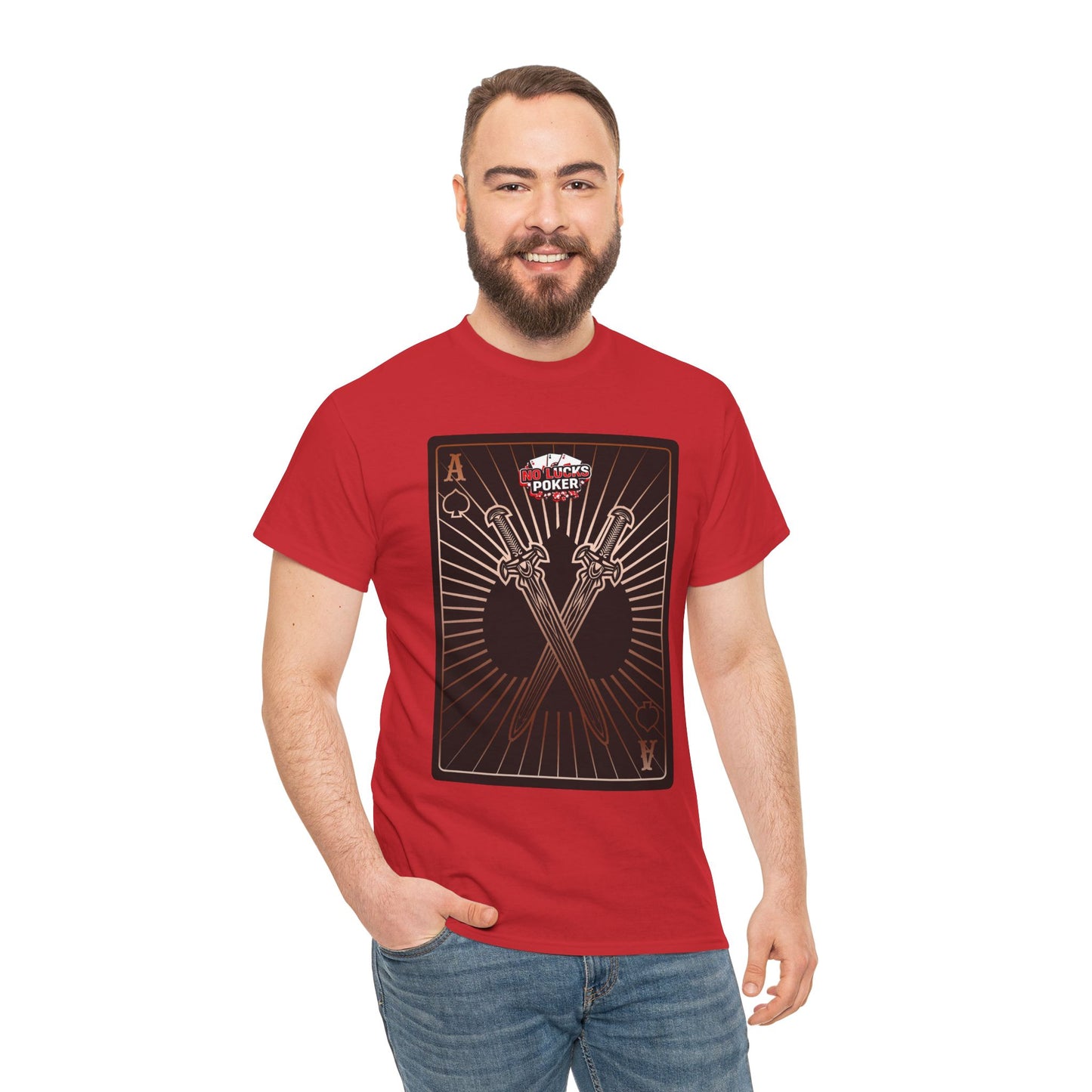 No Lucks Given – Ace of Spades & Crossed Swords Poker T-Shirt (Copper Edition)
