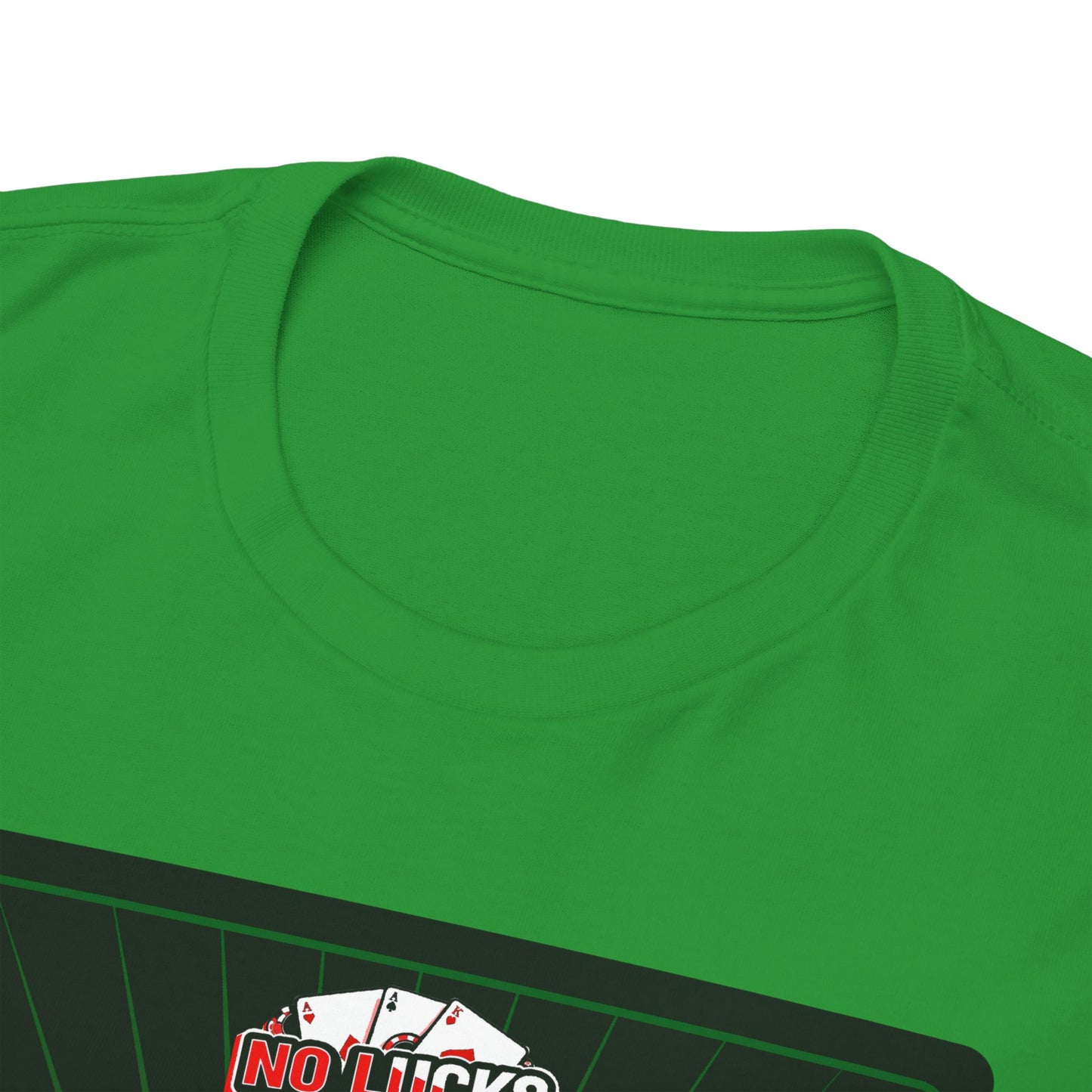 No Lucks Given – Jack Skull Crown Poker Tee (Green & Red Edition)