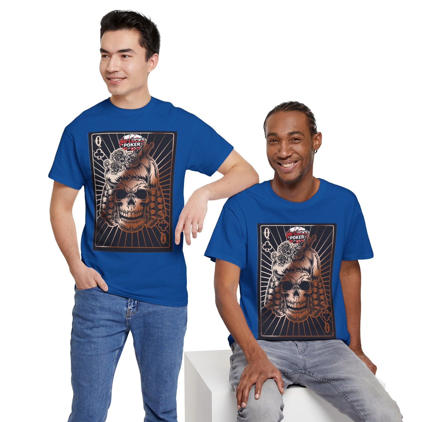 No Lucks Given Angry Queen of Clubs Copper Poker T-Shirt Must have Good Luck All-in