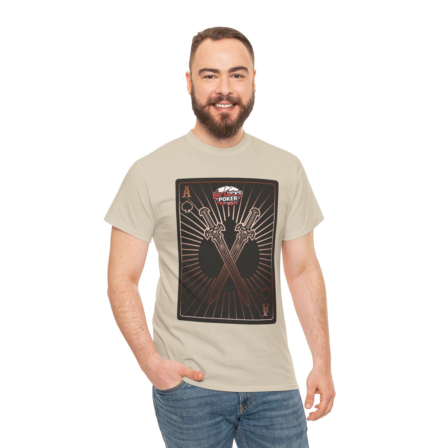 No Lucks Given – Ace of Spades & Crossed Swords Poker T-Shirt (Copper Edition)