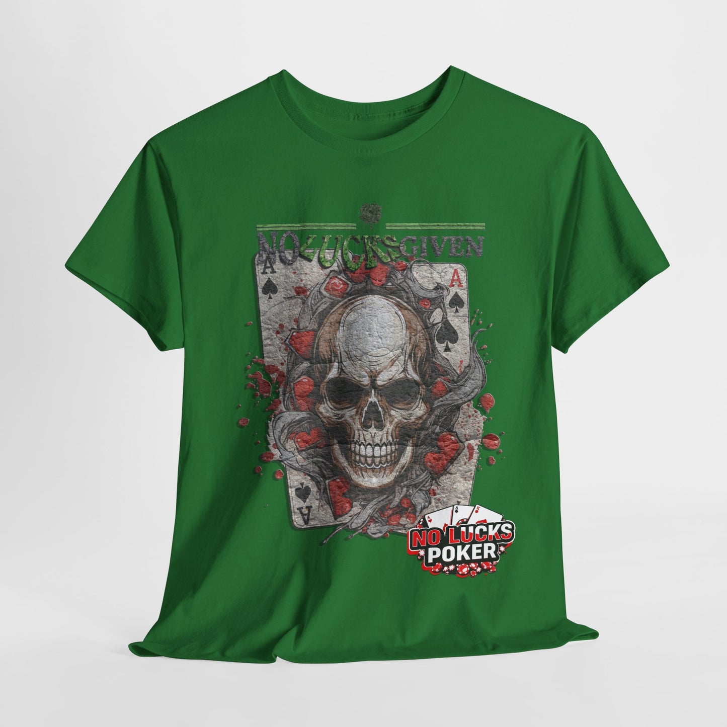 No Lucks Given Skull Breaking thru Ace of Spades T-Shirt Must have Good Luck All-in