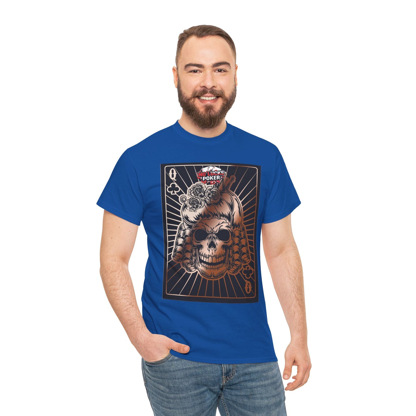 No Lucks Given Angry Queen of Clubs Copper Poker T-Shirt Must have Good Luck All-in
