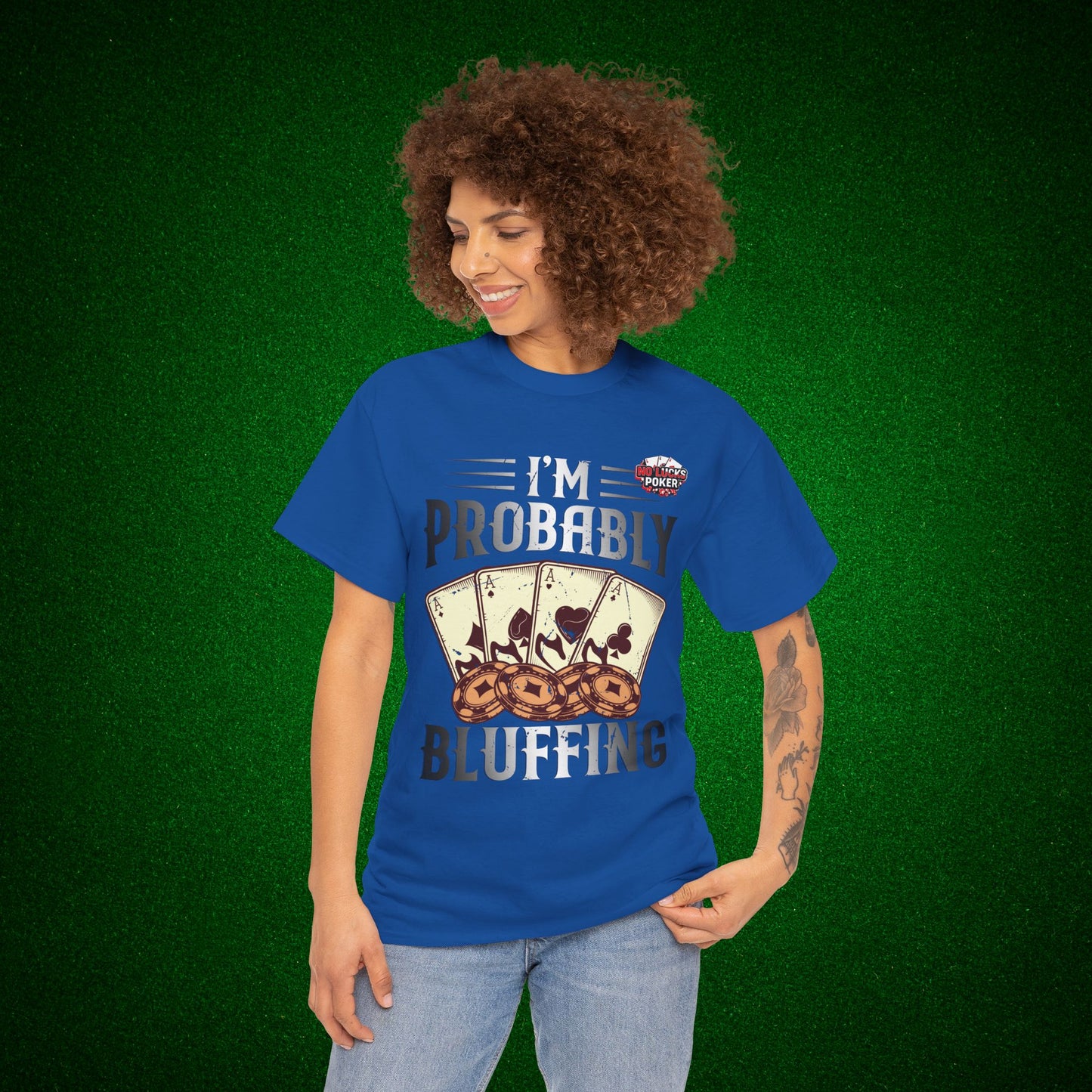 I'm Probably Bluffing Unisex Heavy Cotton Tee
