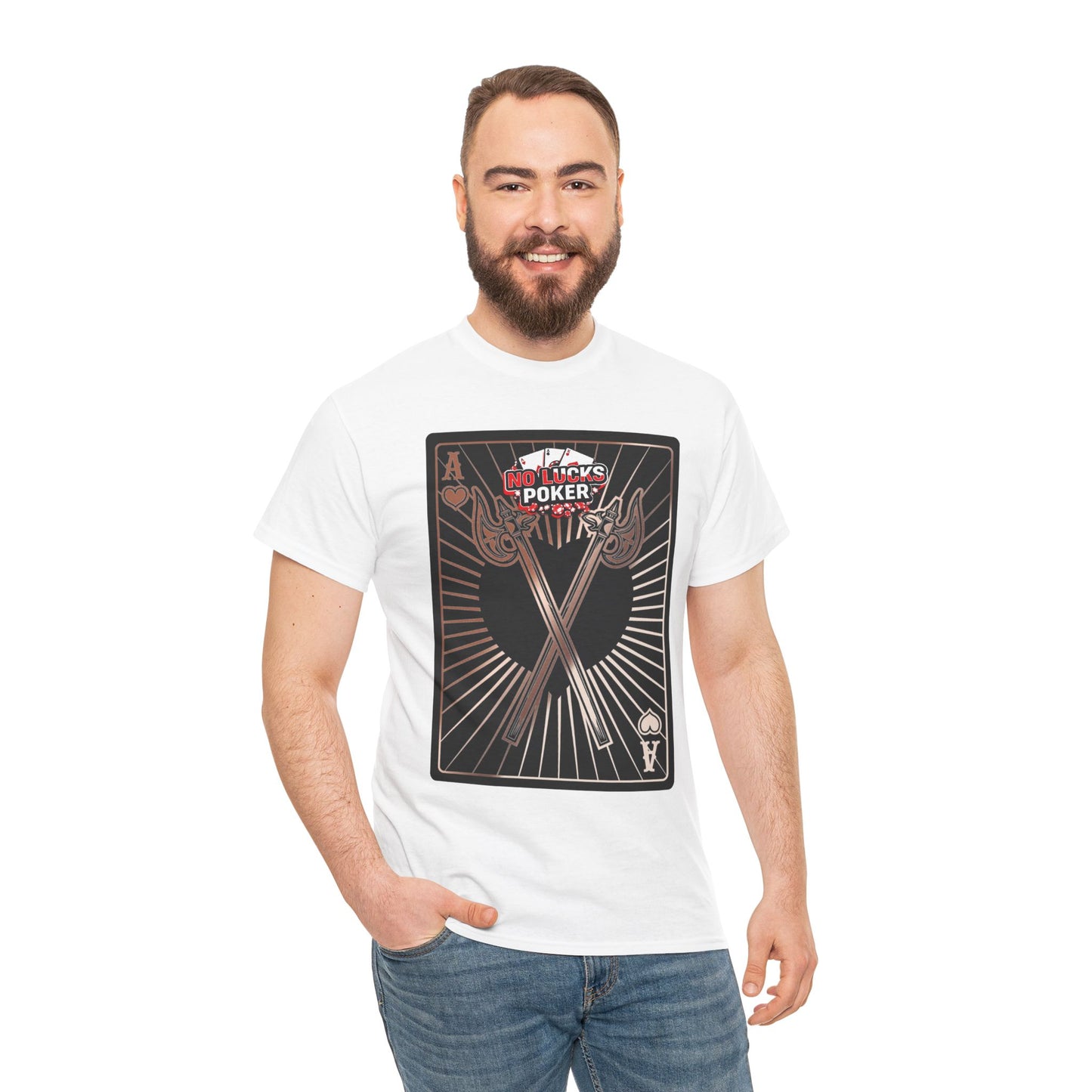 No Lucks Given: Ace of Hearts & Axes – Poker T-Shirt