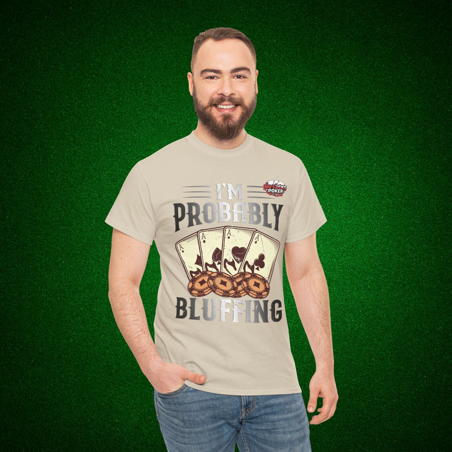 I'm Probably Bluffing Unisex Heavy Cotton Tee