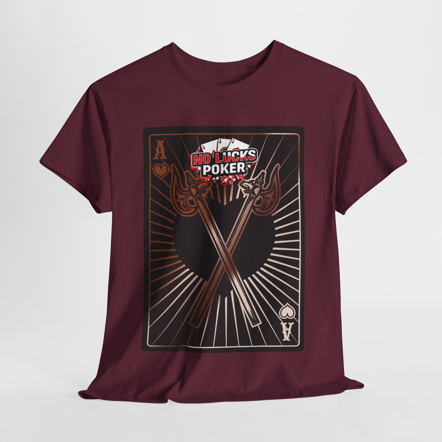 No Lucks Given: Ace of Hearts & Axes – Poker T-Shirt