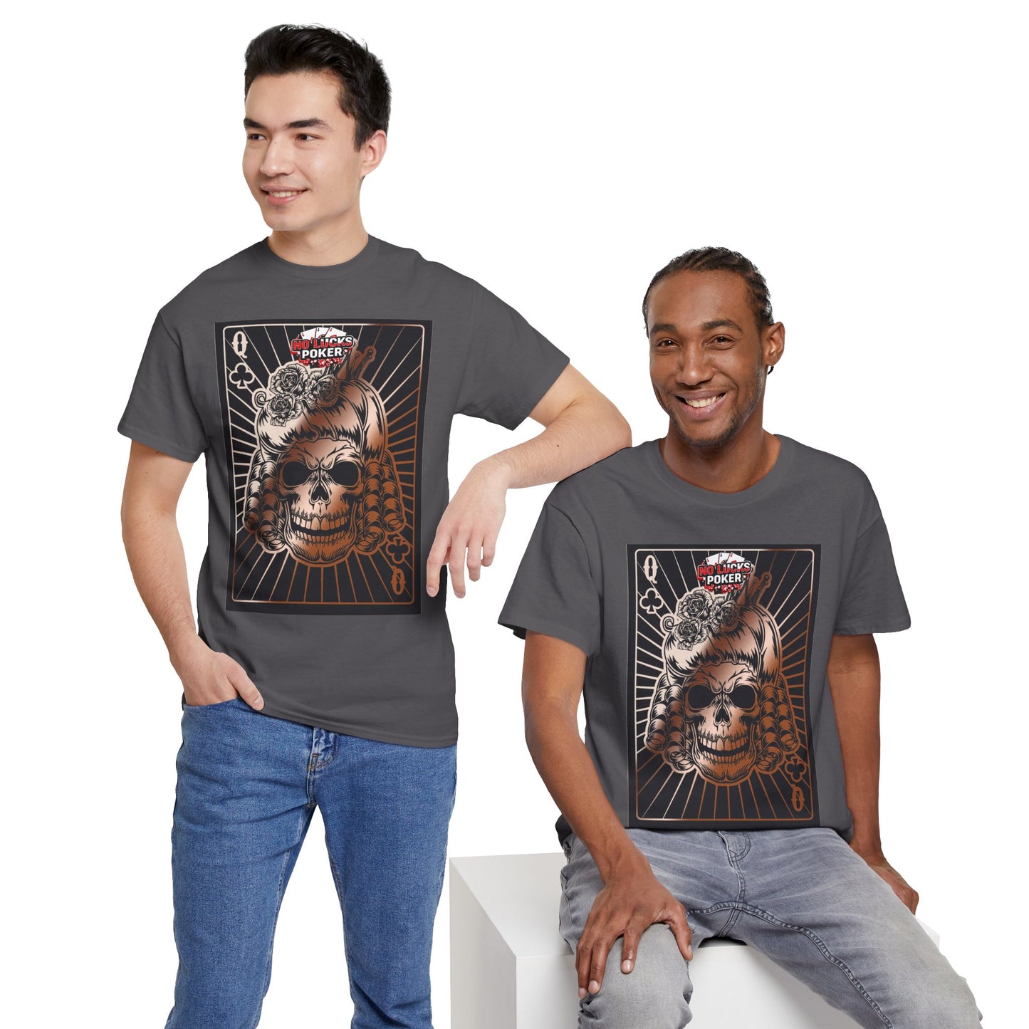 No Lucks Given Angry Queen of Clubs Copper Poker T-Shirt Must have Good Luck All-in