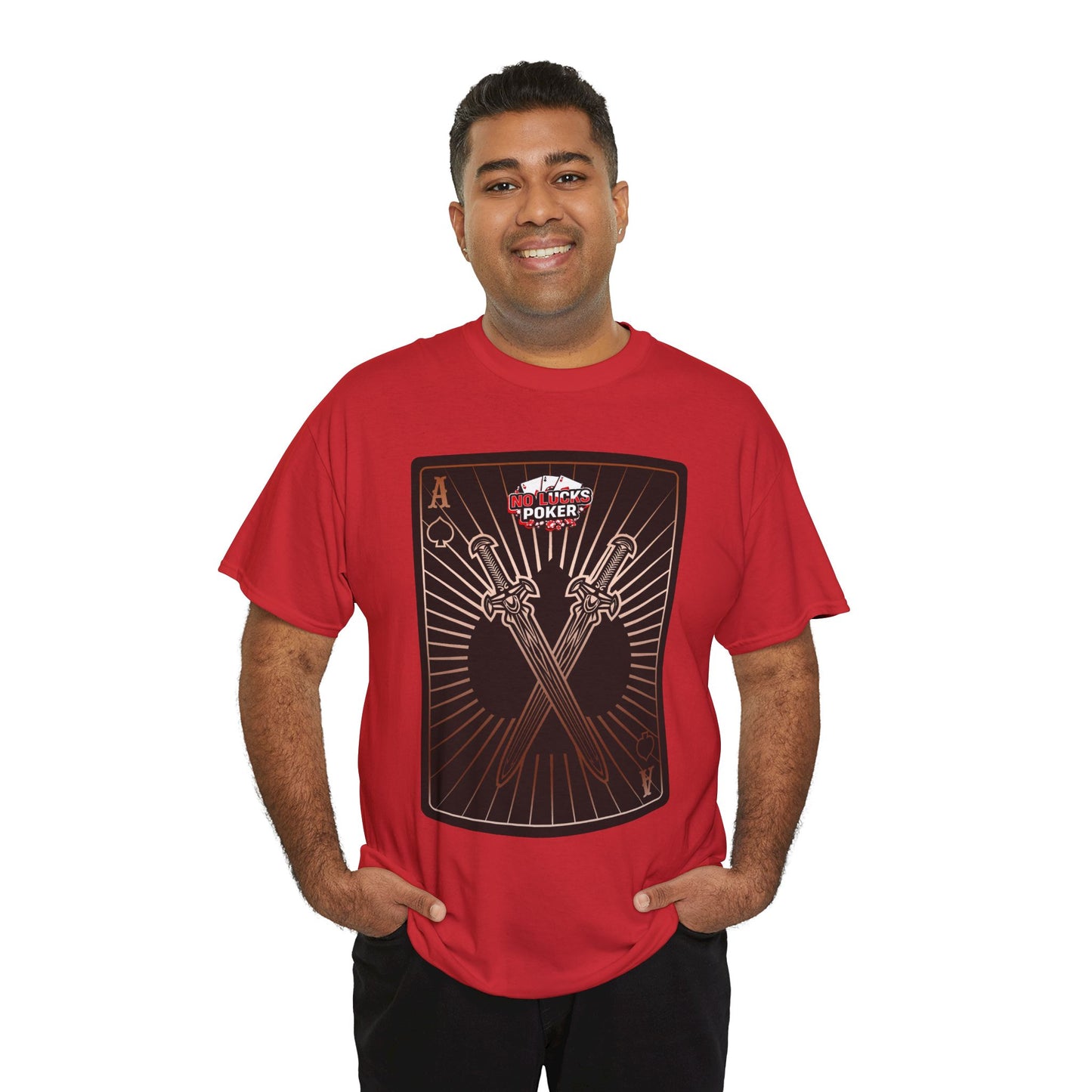 No Lucks Given – Ace of Spades & Crossed Swords Poker T-Shirt (Copper Edition)