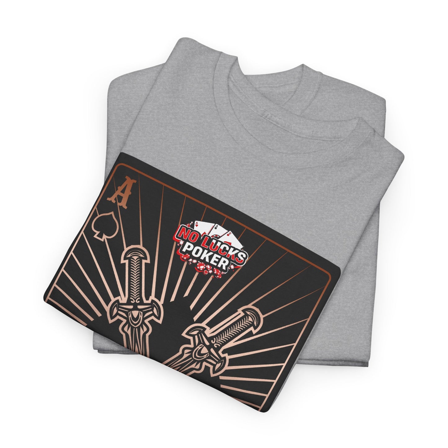 No Lucks Given – Ace of Spades & Crossed Swords Poker T-Shirt (Copper Edition)