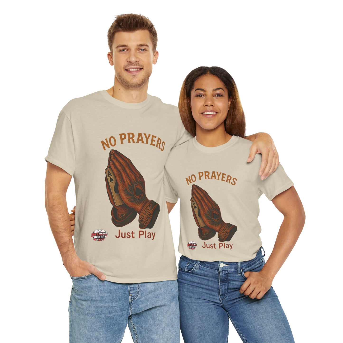 No Prayers Just Play Poker T-Shirt | Zero Lucks – Skill Over Superstition